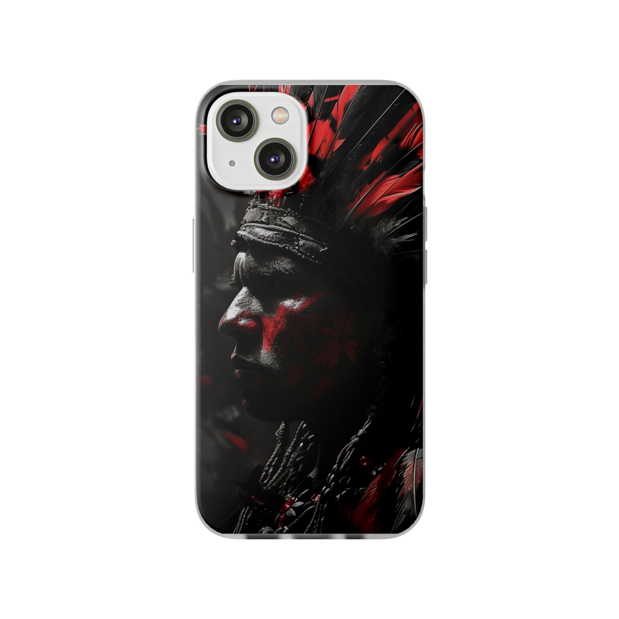 Aztec Jaguar Warrior – Flexi Phone Case (iPhone & Samsung • Clear TPU • Made in USA • Personalized Option)