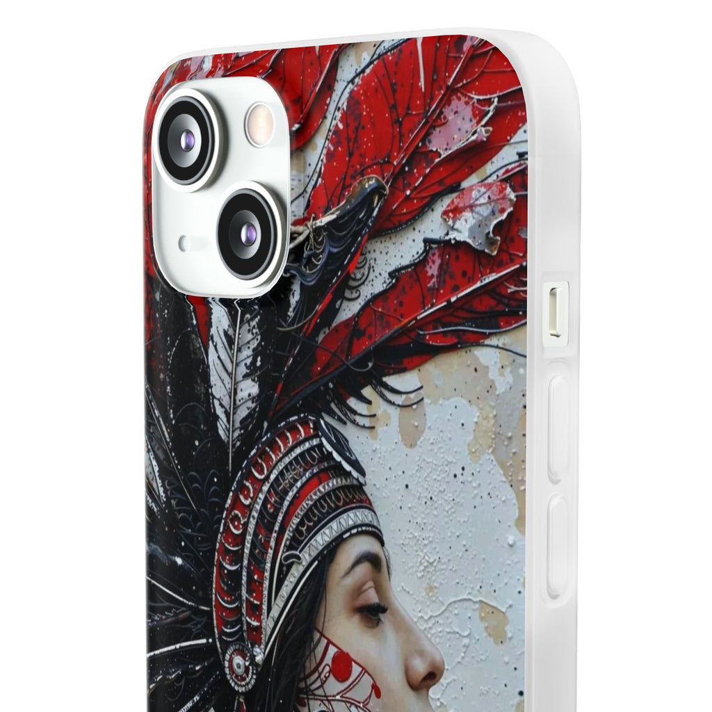 Aztec Silent Goddess – Flexi Phone Case (iPhone & Samsung • Clear TPU • Made in USA • Personalized Option)