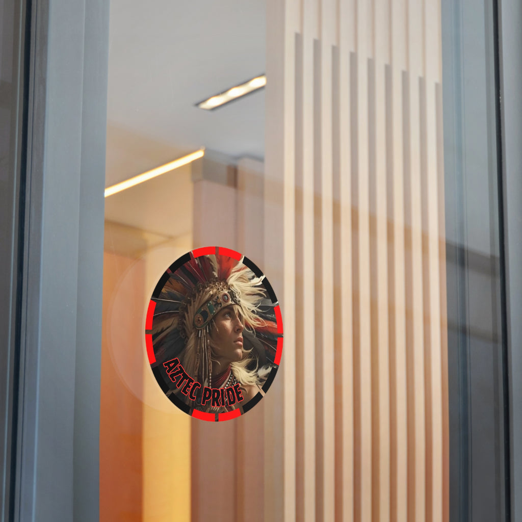Aztec Sky Prince Round Vinyl Sticker – Waterproof Matte Decal (2”–6”)