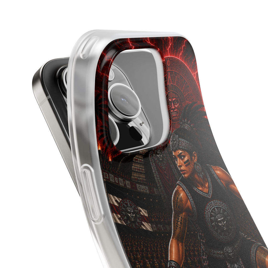 Aztec Basketball Female Warrior – Flexi Phone Case (iPhone & Samsung • Clear TPU • Made & Shipped in the USA • 🚚 FREE USA Shipping • Personalized Option)