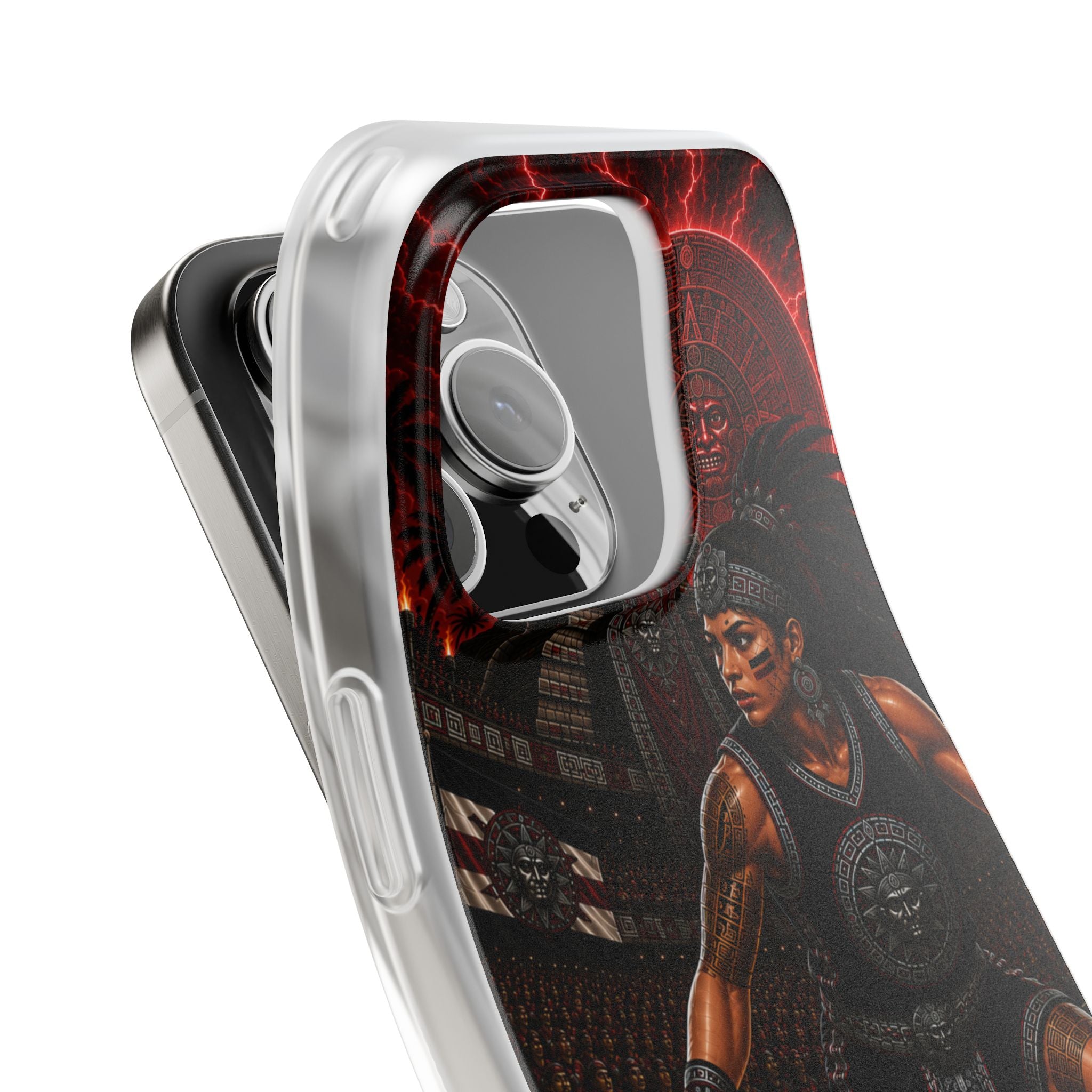 Aztec Basketball Female Warrior – Flexi Phone Case (iPhone & Samsung • Clear TPU • Made & Shipped in the USA • 🚚 FREE USA Shipping • Personalized Option)