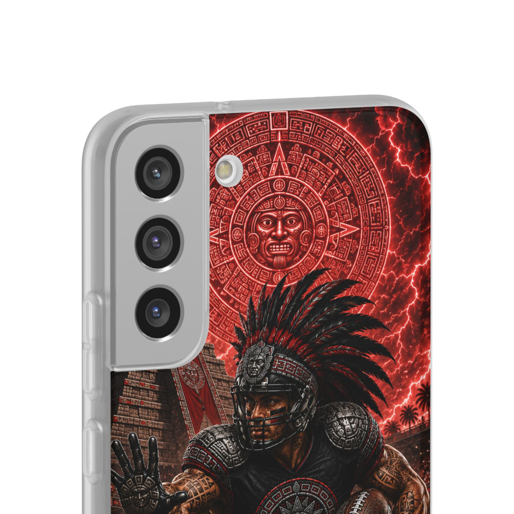 Aztec Football Warrior – Flexi Phone Case (iPhone & Samsung • Clear TPU • Made in USA • Personalized Option)