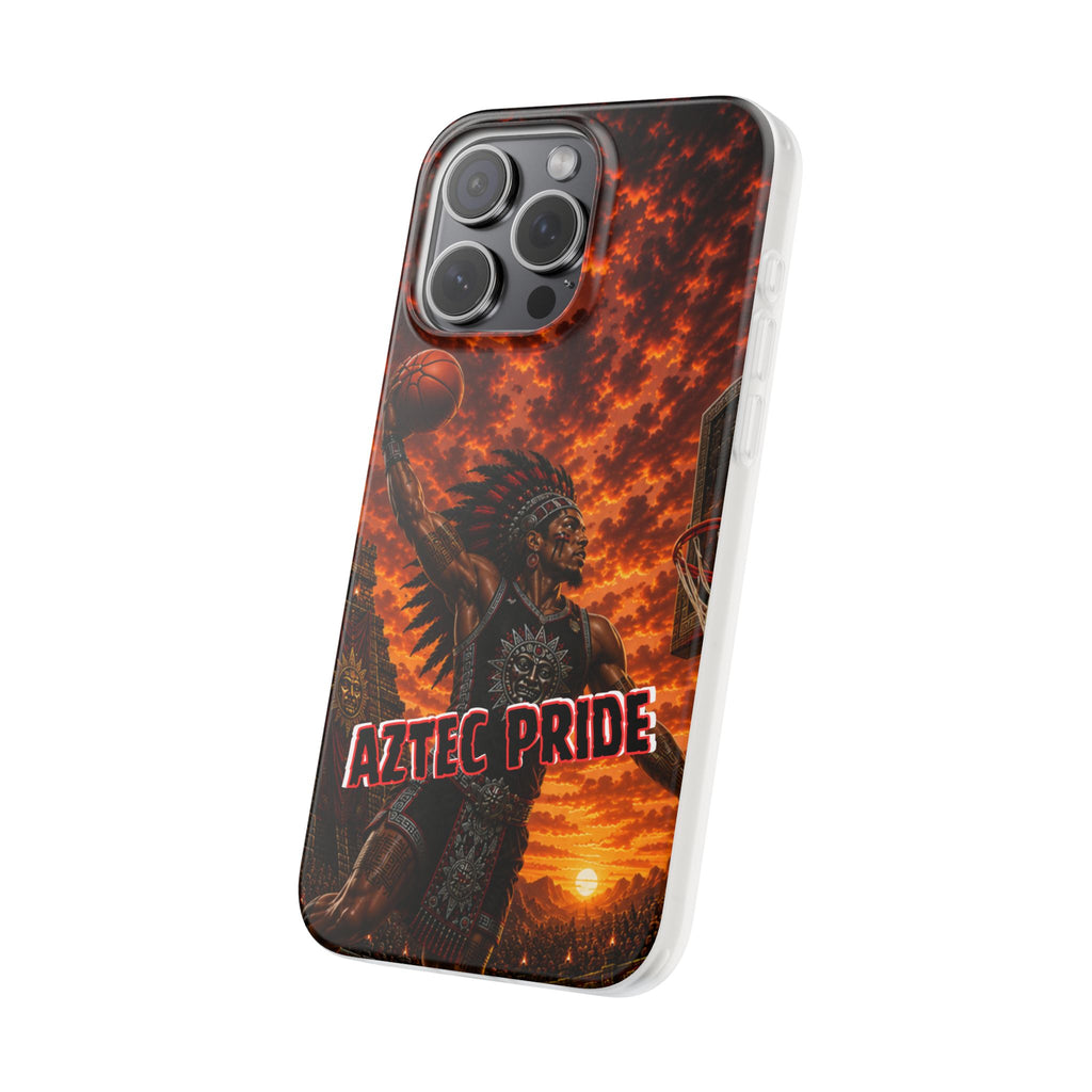 Aztec Basketball Male Warrior – Flexi Phone Case (iPhone & Samsung • Clear TPU • Made & Shipped in the USA • 🚚 FREE USA Shipping • Personalized Option)