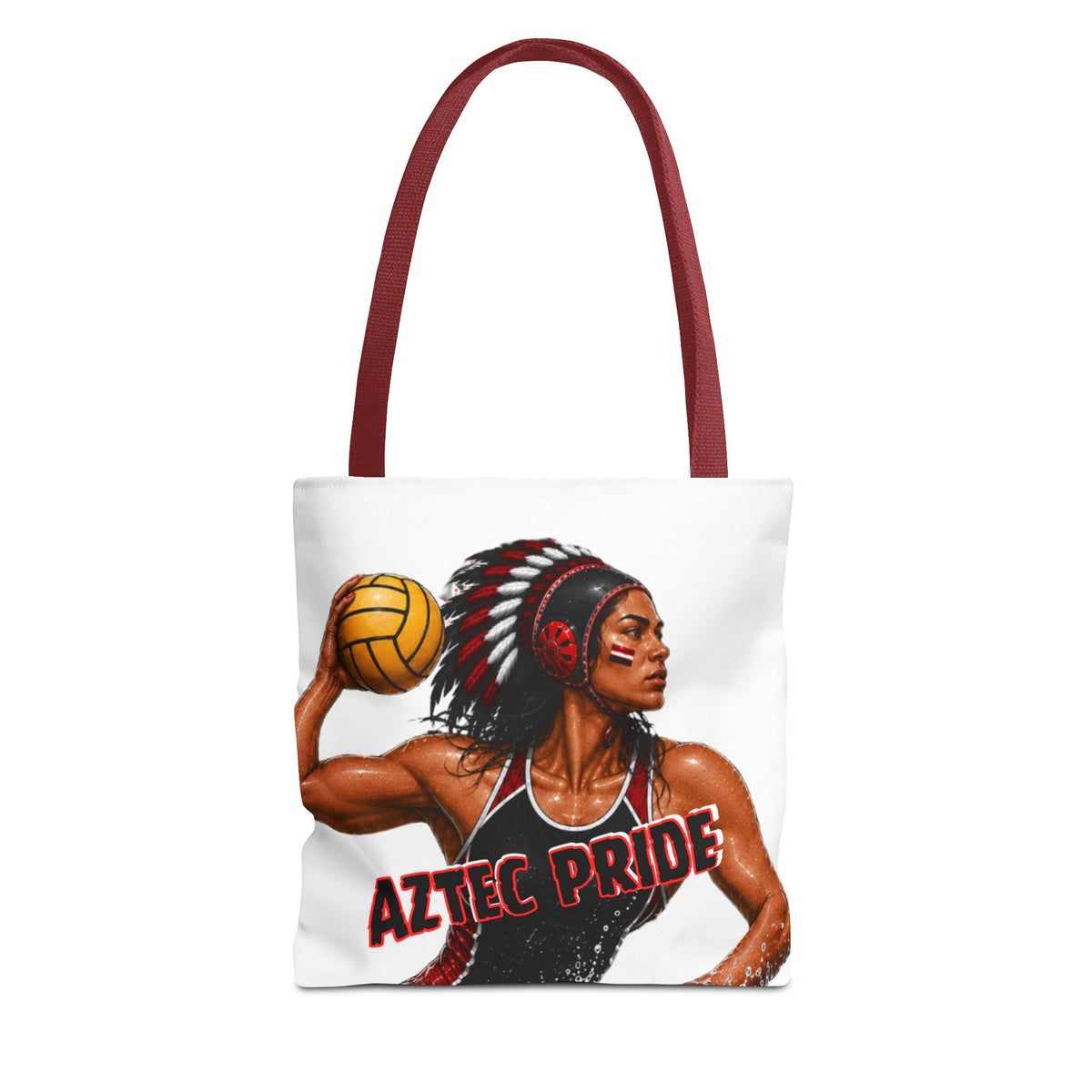 Aztec Water Polo Warrior Tote Bag | Aztec-Inspired AI Art • Made & Shipped in the USA • 🚚 FREE USA Shipping • FREE Personalization