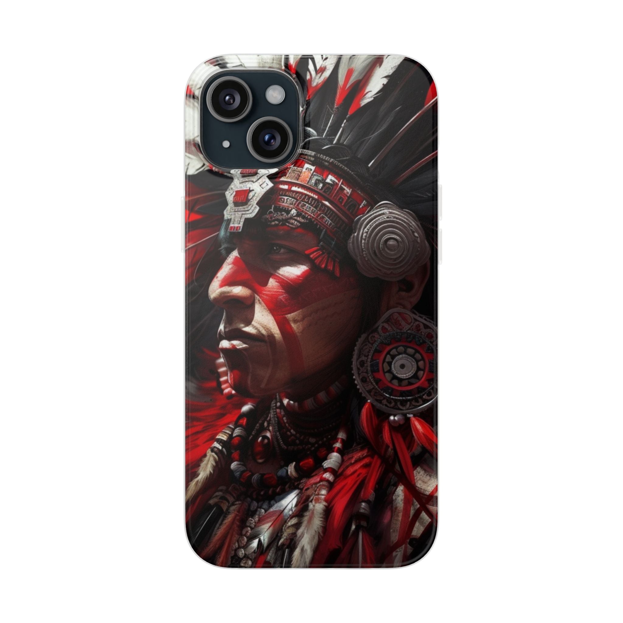 Aztec Loyal Warrior – Flexi Phone Case (iPhone & Samsung • Clear TPU • Made in USA • Personalized Option)