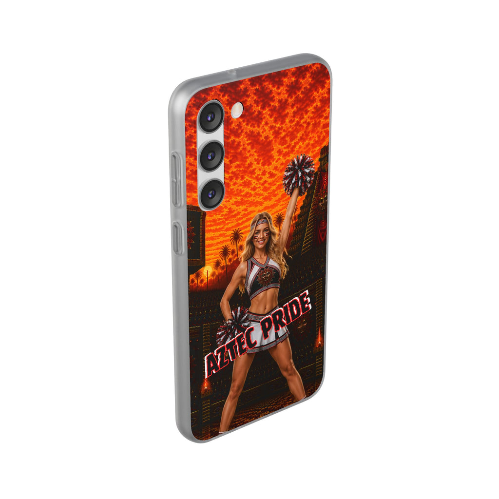Aztec Cheerleader Warrior – Flexi Phone Case (iPhone & Samsung • Clear TPU • Made & Shipped in the USA • 🚚 FREE USA Shipping • Personalized Option)