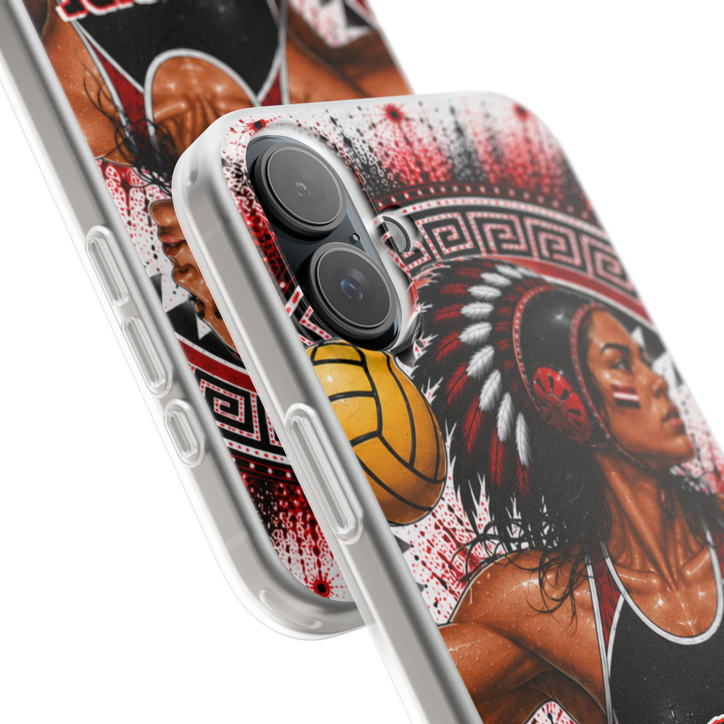 Aztec Water Polo Warrior – Flexi Phone Case (iPhone & Samsung • Clear TPU • Made in USA • Personalized Option)
