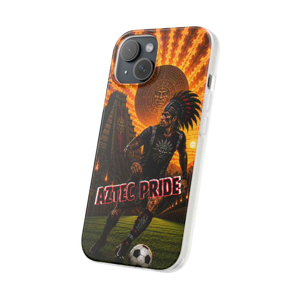 Aztec Soccer Male Warrior – Flexi Phone Case (iPhone & Samsung • Clear TPU • Made & Shipped in the USA • 🚚 FREE USA Shipping • Personalized Option)