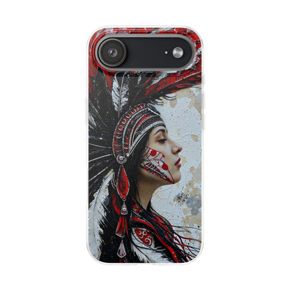 Aztec Silent Goddess – Flexi Phone Case (iPhone & Samsung • Clear TPU • Made in USA • Personalized Option)