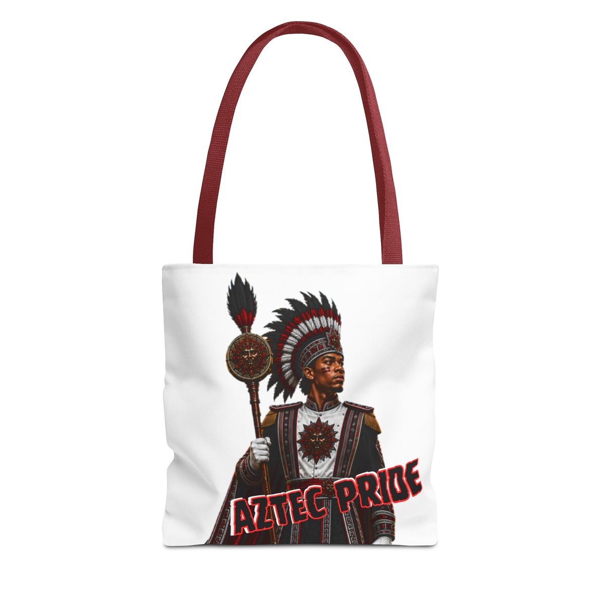 Aztec Band Warrior Tote Bag | Aztec-Inspired AI Art • Made & Shipped in the USA • 🚚 FREE USA Shipping • FREE Personalization