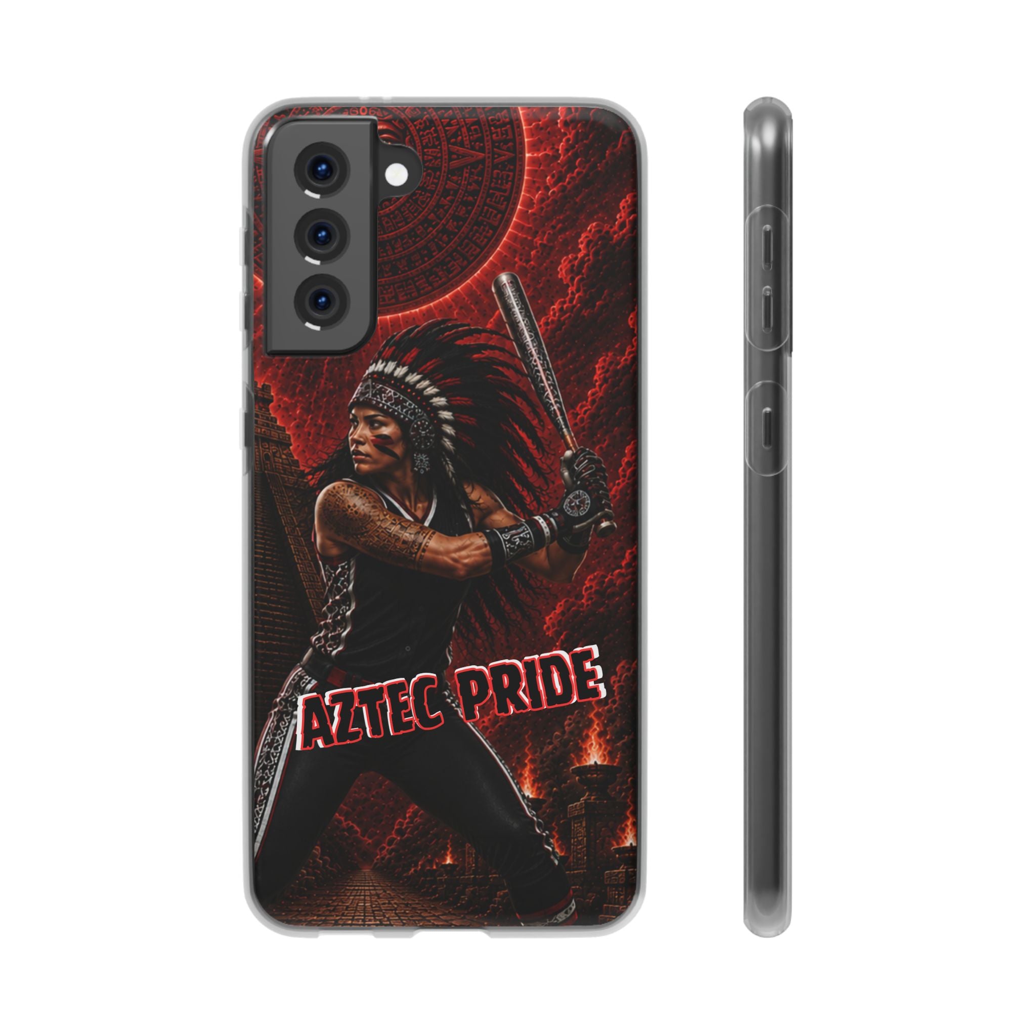Aztec Softball Warrior – Flexi Phone Case (iPhone & Samsung • Clear TPU • Made in USA • Personalized Option)