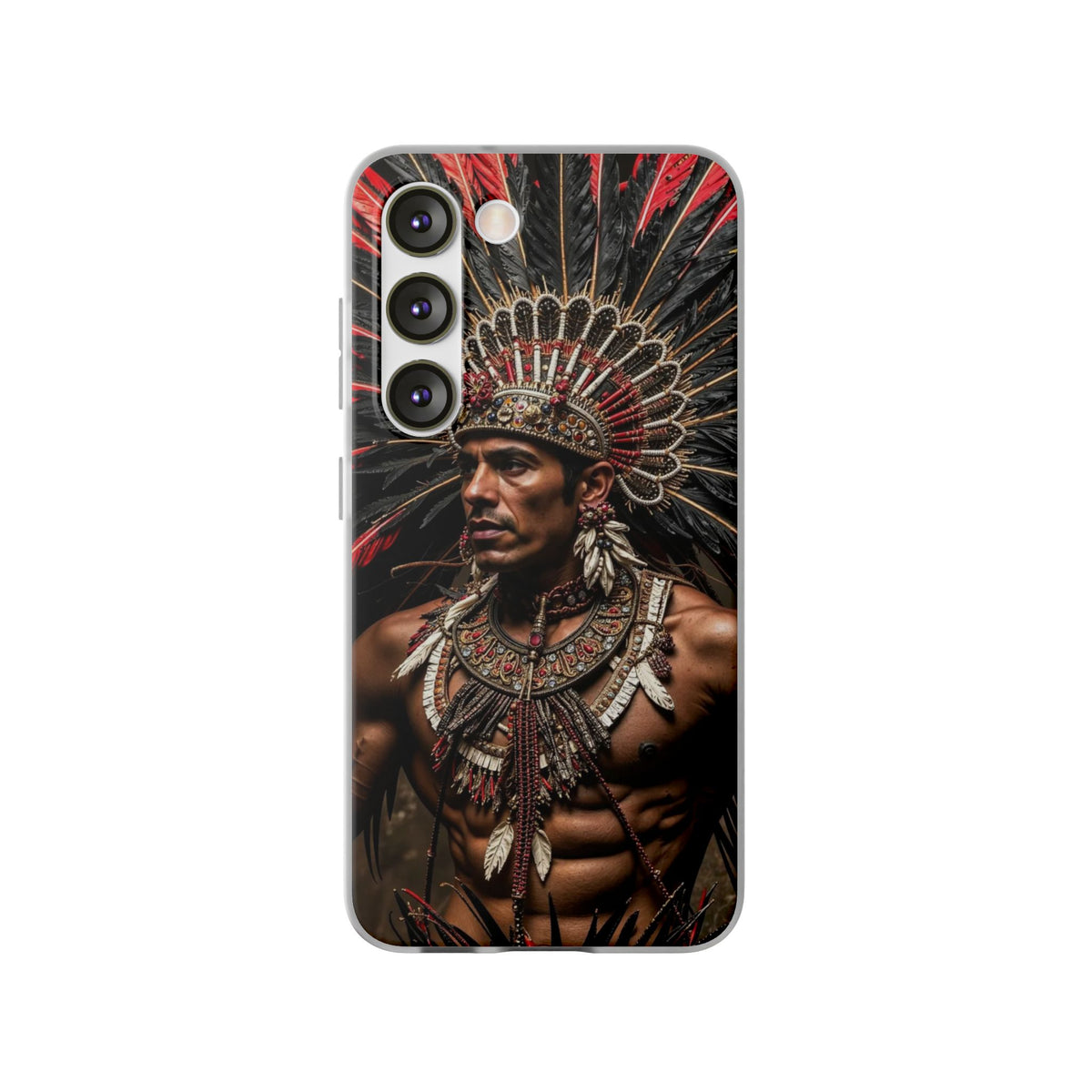 Aztec Sun Guardian – Flexi Phone Case (iPhone & Samsung • Clear TPU • Made in USA • Personalized Option)