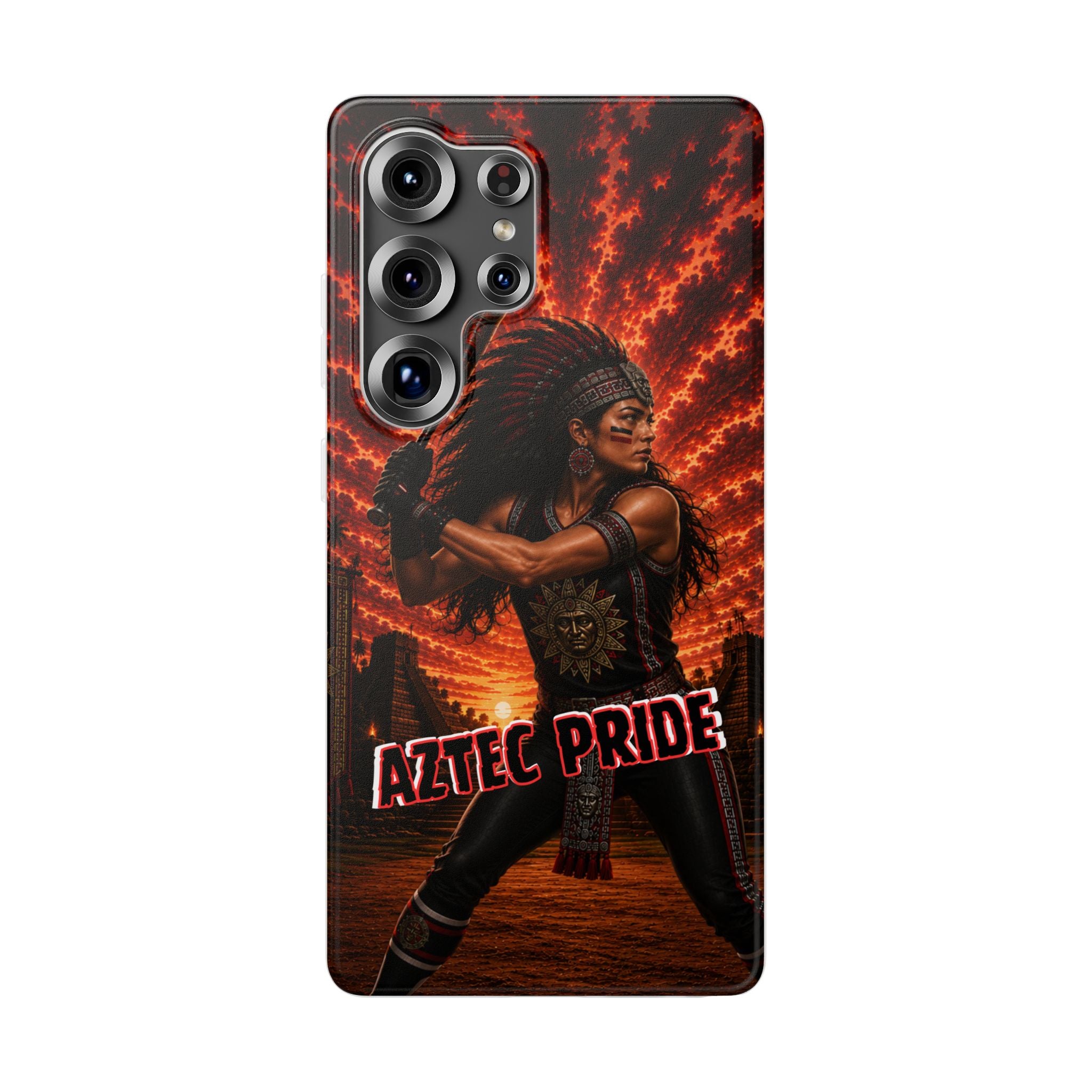 Aztec Softball Warrior – Flexi Phone Case (iPhone & Samsung • Clear TPU • Made & Shipped in the USA • 🚚 FREE USA Shipping • Personalized Option)