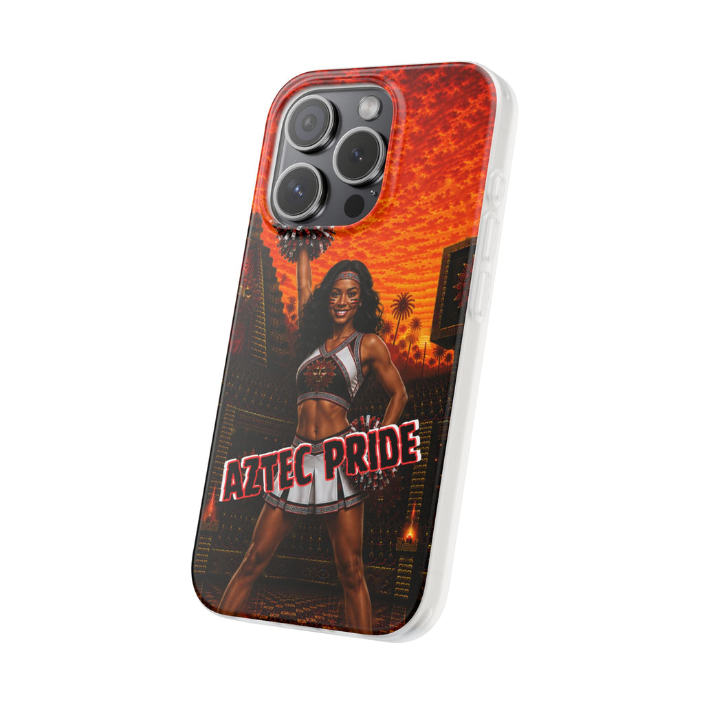 Aztec Cheerleader Warrior – Flexi Phone Case (iPhone & Samsung • Clear TPU • Made & Shipped in the USA • 🚚 FREE USA Shipping • Personalized Option)