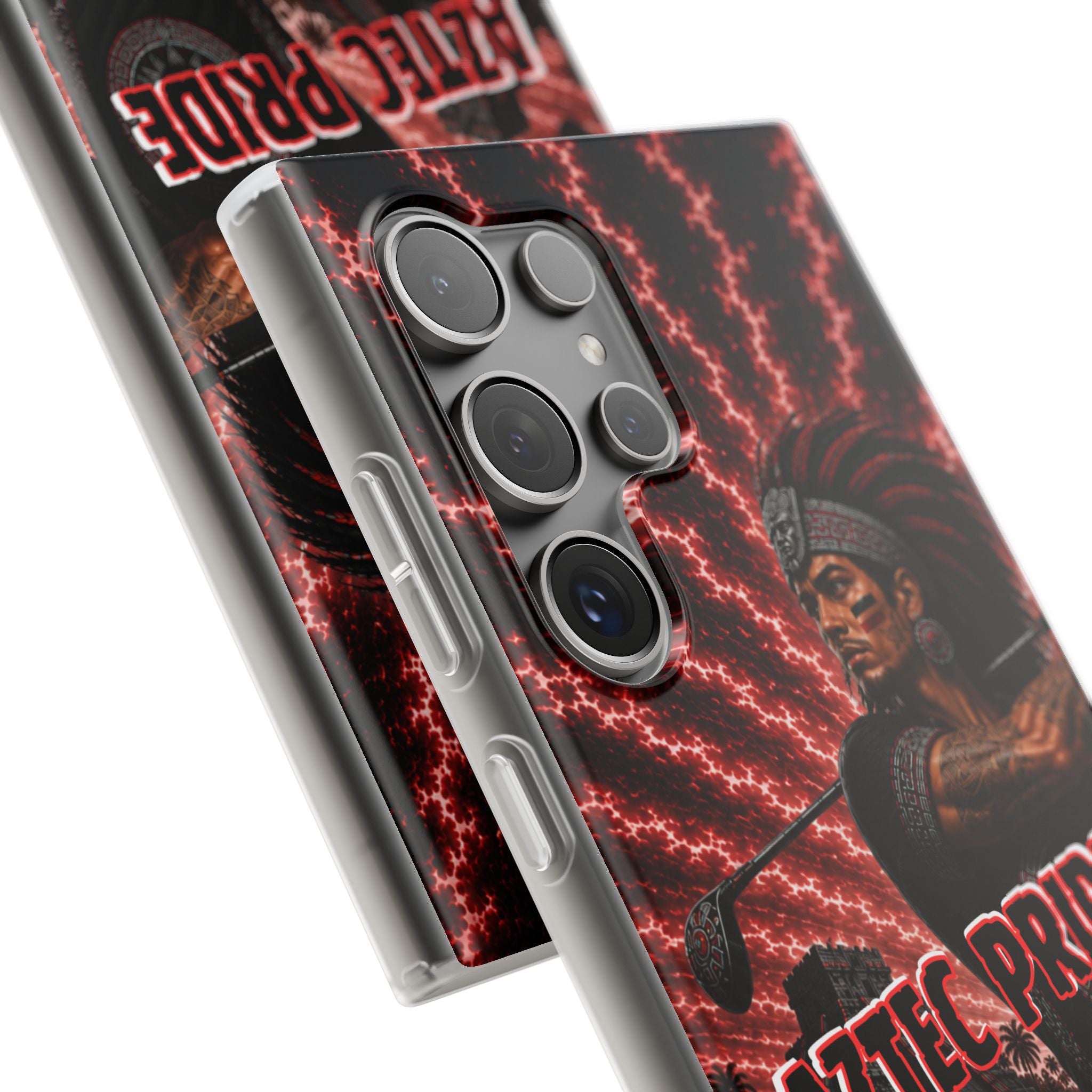 Aztec Golf Male Warrior – Flexi Phone Case (iPhone & Samsung • Clear TPU • Made & Shipped in the USA • 🚚 FREE USA Shipping • Personalized Option)