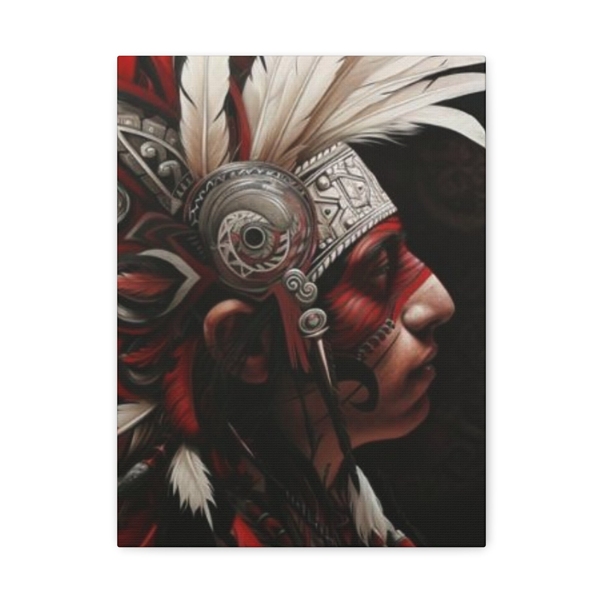 Aztec Warrior King – Bold Aztec Wall Art Canvas
