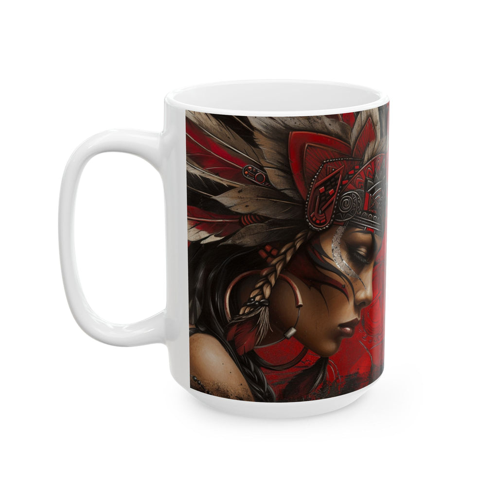 Aztec Sun Goddess – Ceramic Mug (11oz, 15oz • Dishwasher & Microwave Safe • Made in USA • Personalized Option)