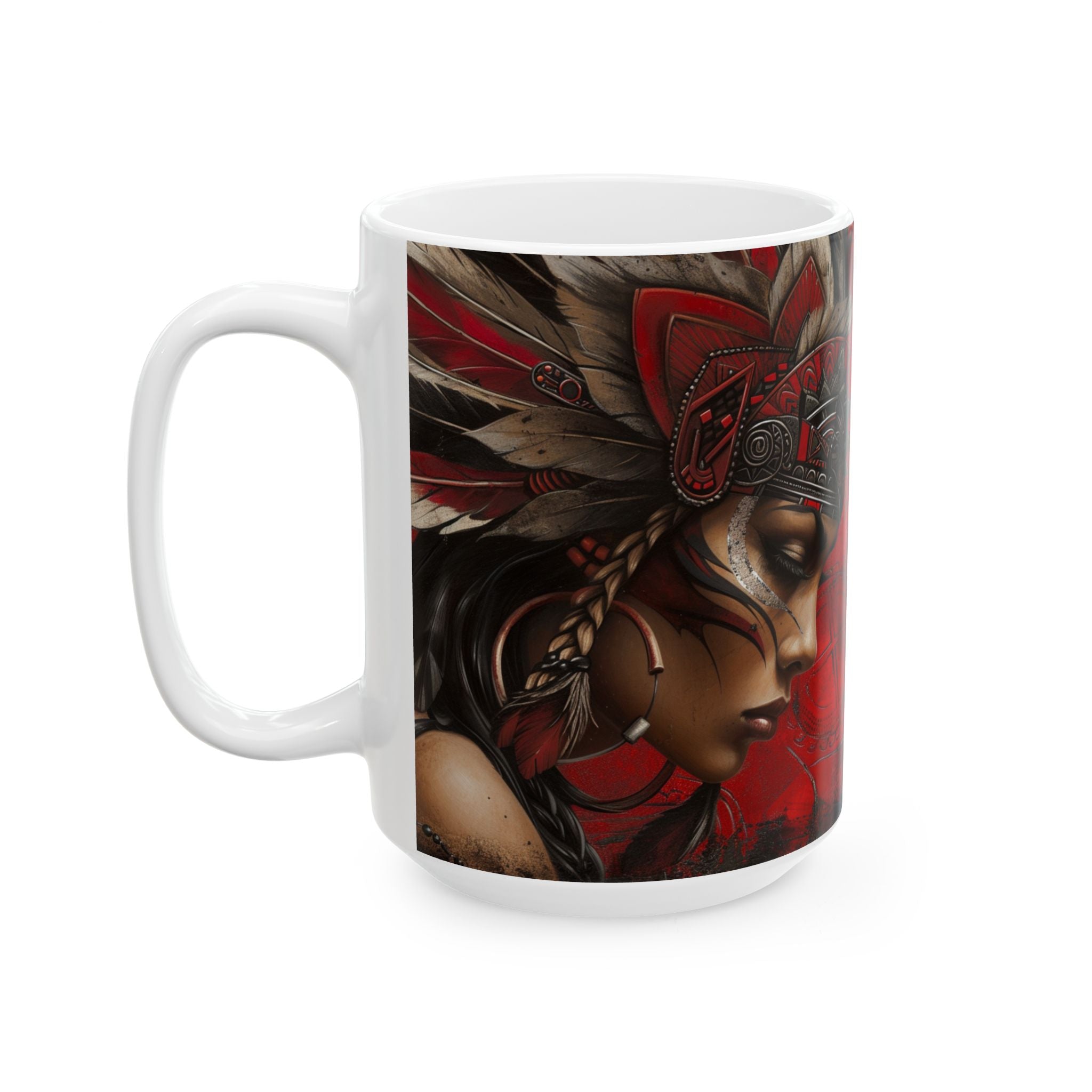 Aztec Sun Goddess – Ceramic Mug (11oz, 15oz • Dishwasher & Microwave Safe • Made in USA • Personalized Option)