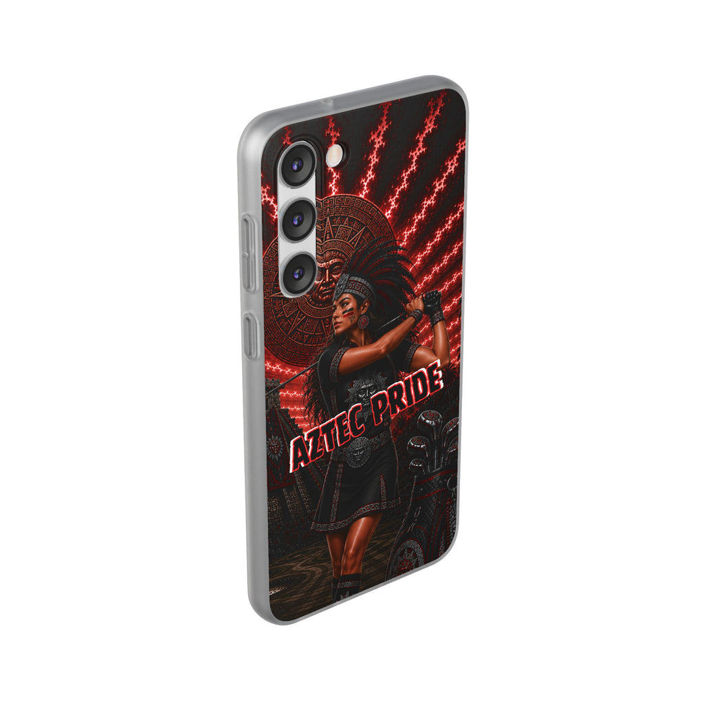 Aztec Golf Female Warrior – Flexi Phone Case (iPhone & Samsung • Clear TPU • Made & Shipped in the USA • 🚚 FREE USA Shipping • Personalized Option)
