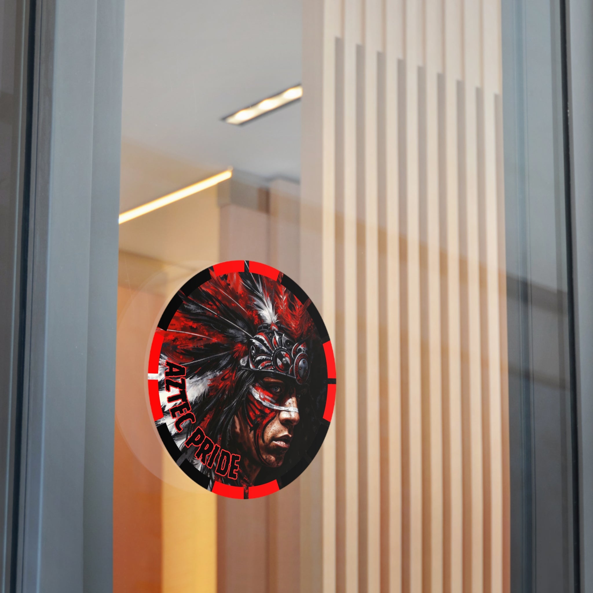 Aztec King of Kings Round Vinyl Sticker – Waterproof Matte Decal (2”–6”)