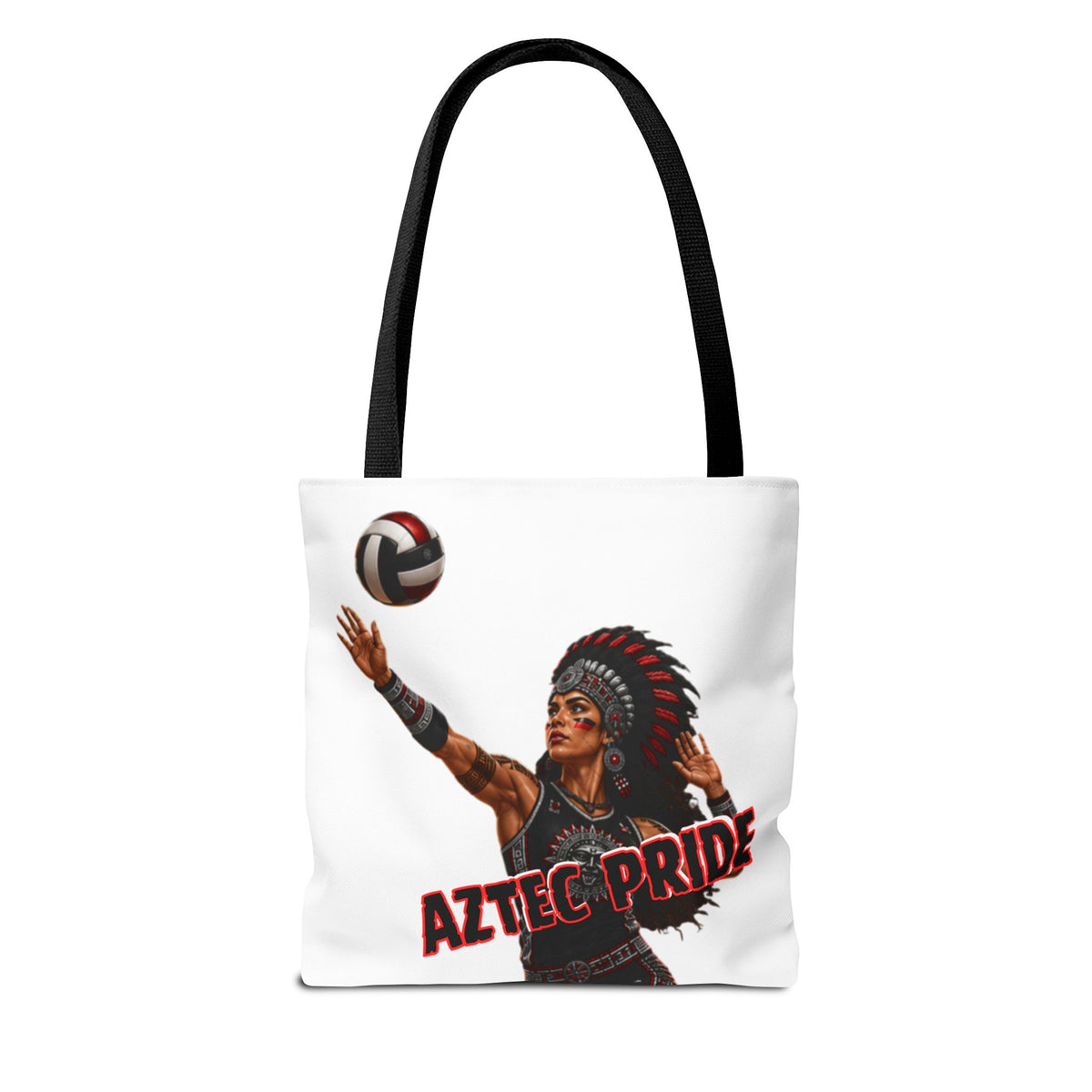 Aztec Volleyball Warrior Tote Bag | Aztec-Inspired AI Art • Made & Shipped in the USA • 🚚 FREE USA Shipping • FREE Personalization