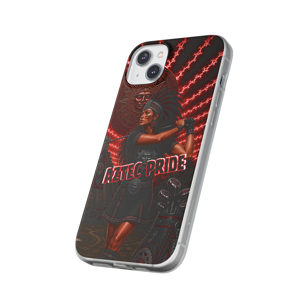 Aztec Golf Female Warrior – Flexi Phone Case (iPhone & Samsung • Clear TPU • Made & Shipped in the USA • 🚚 FREE USA Shipping • Personalized Option)