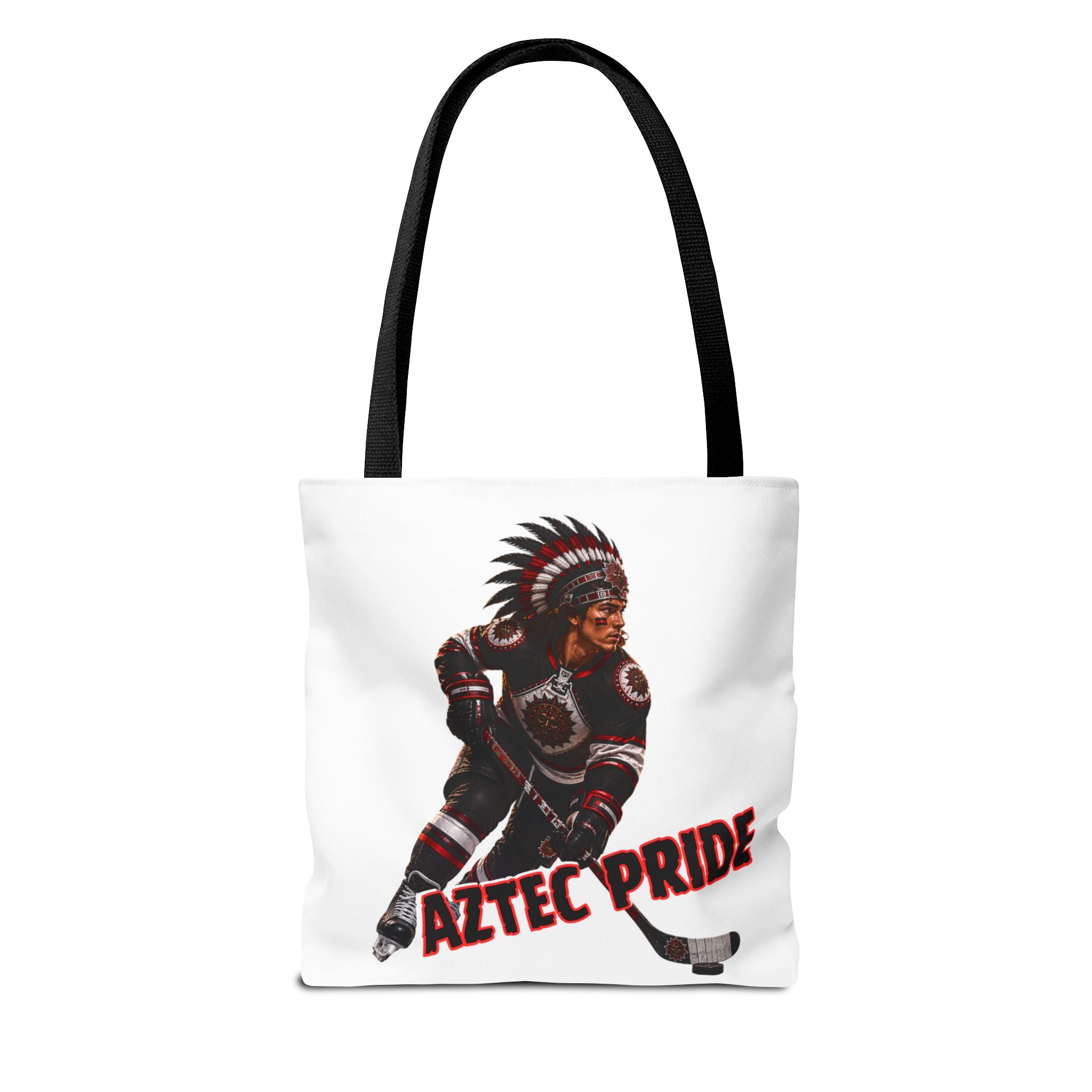 Aztec Hockey Warrior Tote Bag | Aztec-Inspired AI Art • Made & Shipped in the USA • 🚚 FREE USA Shipping • FREE Personalization