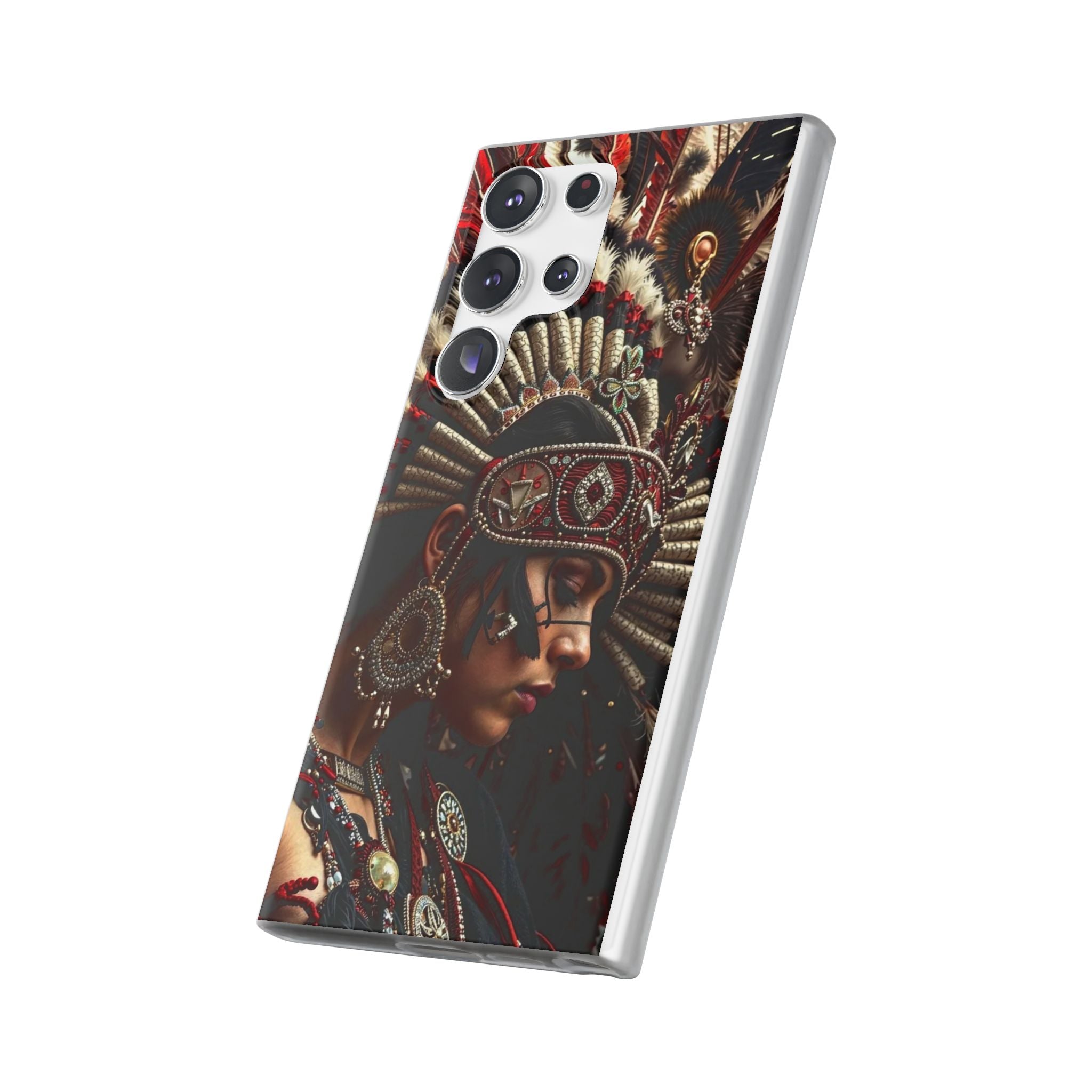 Aztec Goddess Spirit – Flexi Phone Case (iPhone & Samsung • Clear TPU • Made in USA • Personalized Option)