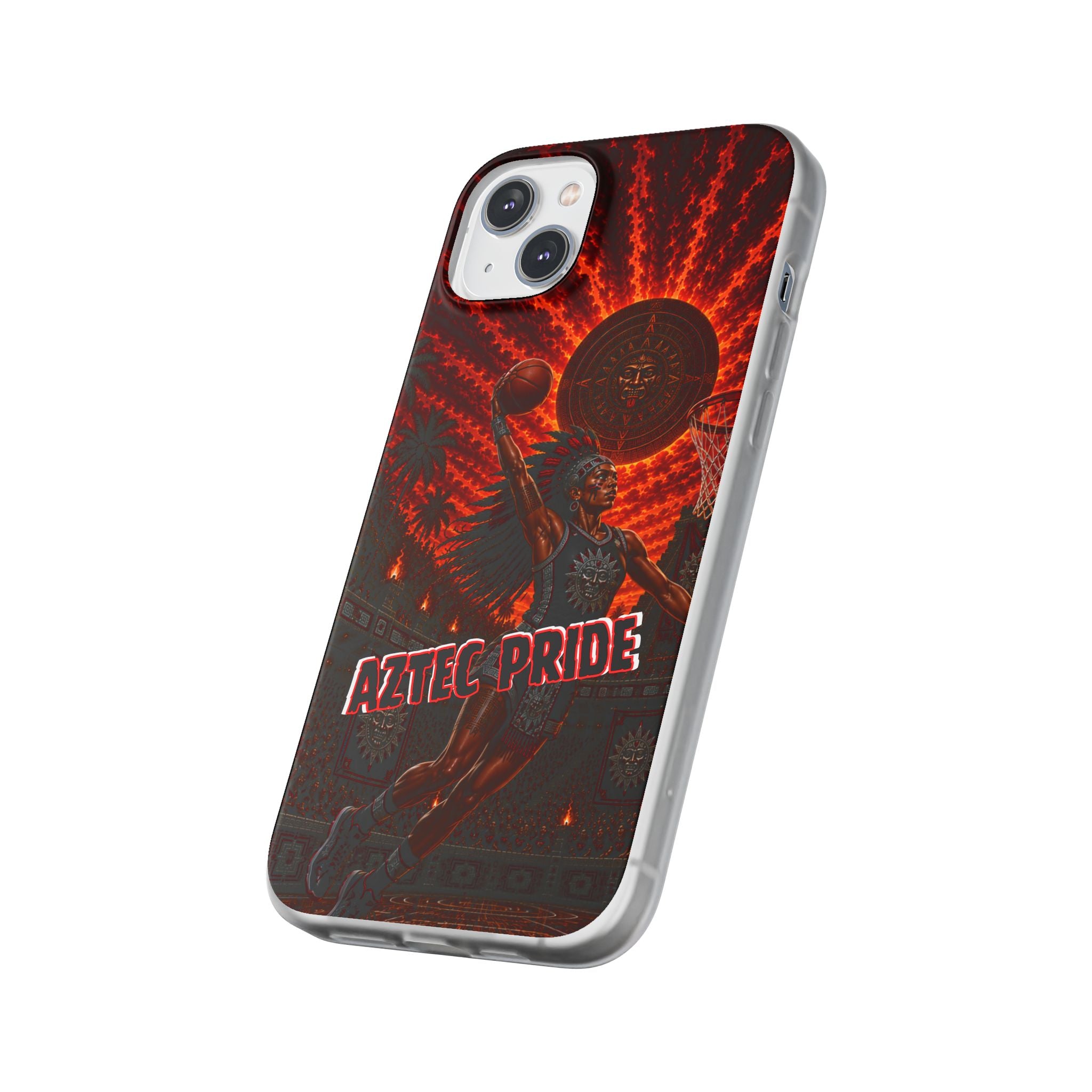 Aztec Basketball Female Warrior – Flexi Phone Case (iPhone & Samsung • Clear TPU • Made & Shipped in the USA • 🚚 FREE USA Shipping • Personalized Option)