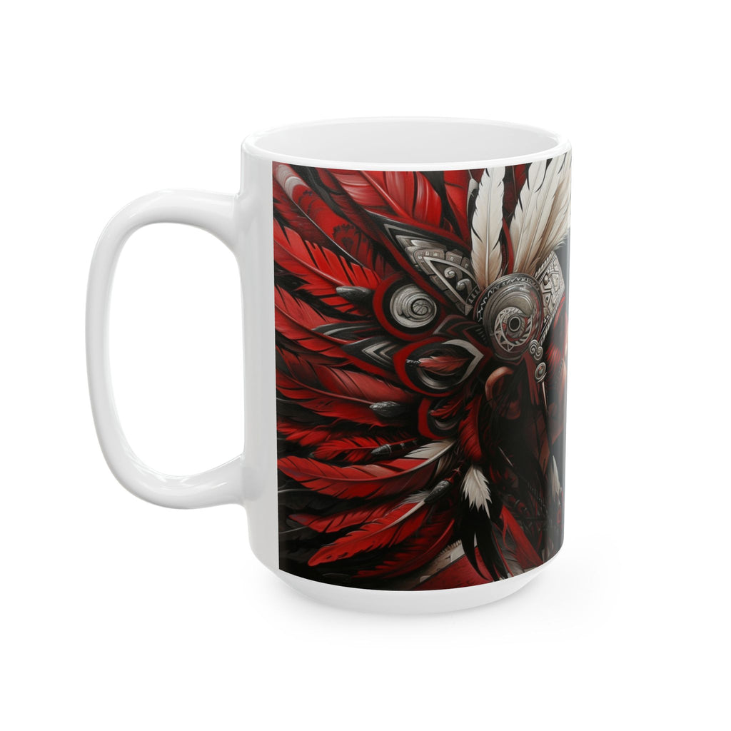 Aztec Warrior King – Ceramic Mug (11oz, 15oz • Dishwasher & Microwave Safe • Made in USA • Personalized Option)