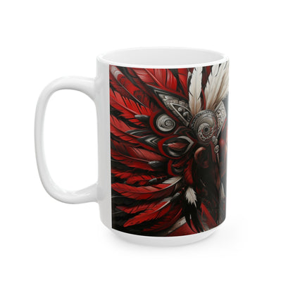 Aztec Warrior King – Ceramic Mug (11oz, 15oz • Dishwasher & Microwave Safe • Made in USA • Personalized Option)