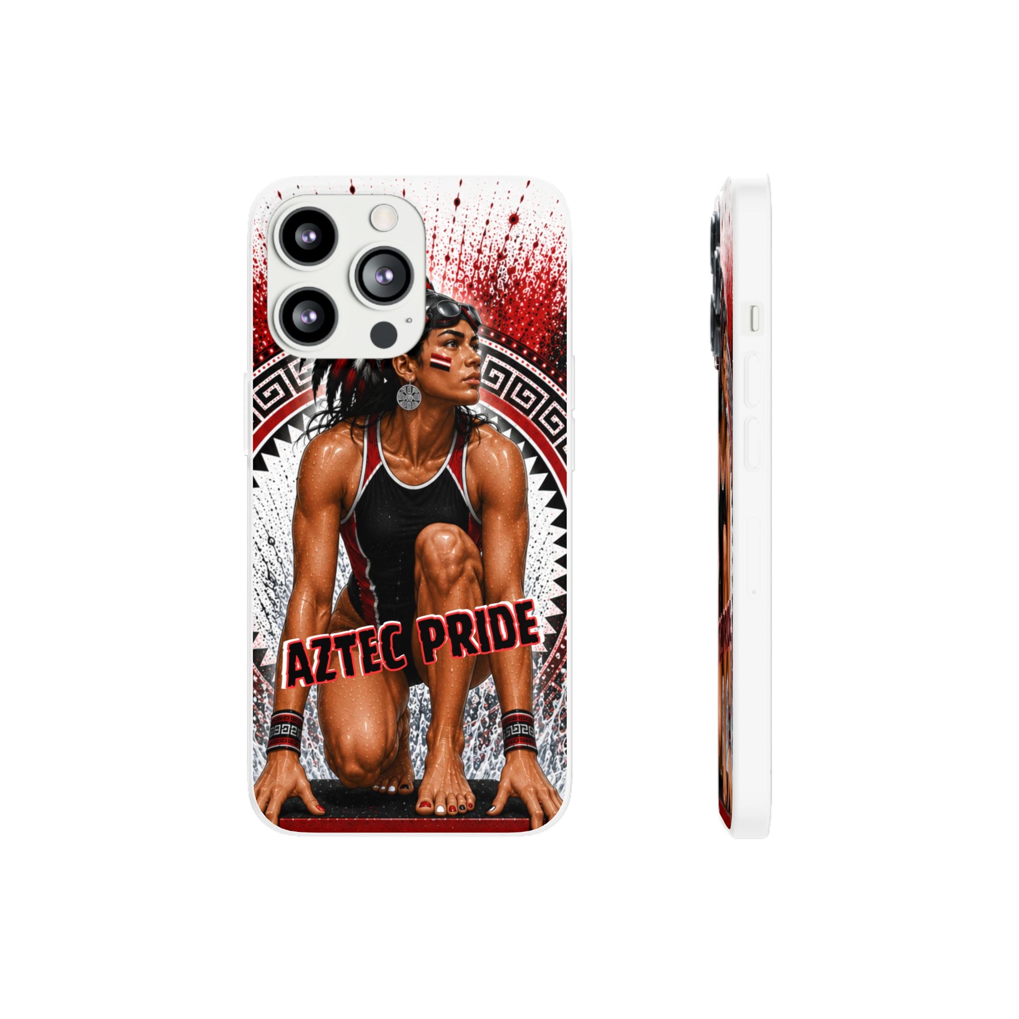 Aztec Swim & Dive Warrior – Flexi Phone Case (iPhone & Samsung • Clear TPU • Made & Shipped in the USA • 🚚 FREE USA Shipping • Personalized Option)
