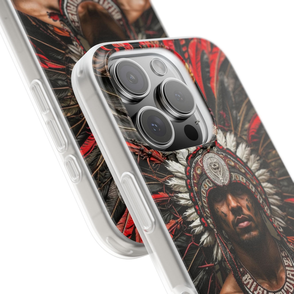 Aztec Warrior Eagle – Flexi Phone Case (iPhone & Samsung • Clear TPU • Made in USA • Personalized Option)