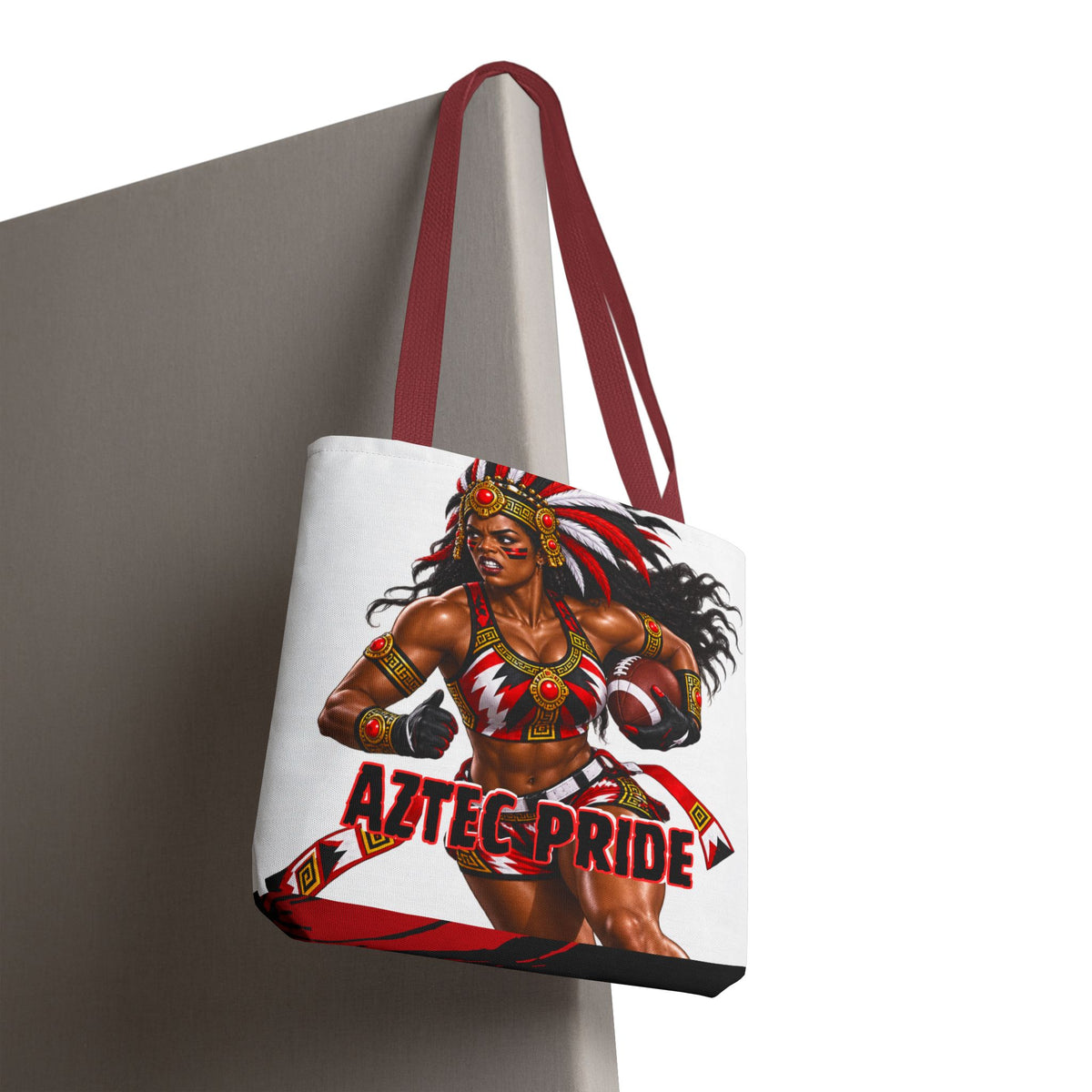 Aztec Flag Football Savage Female Warrior Tote Bag