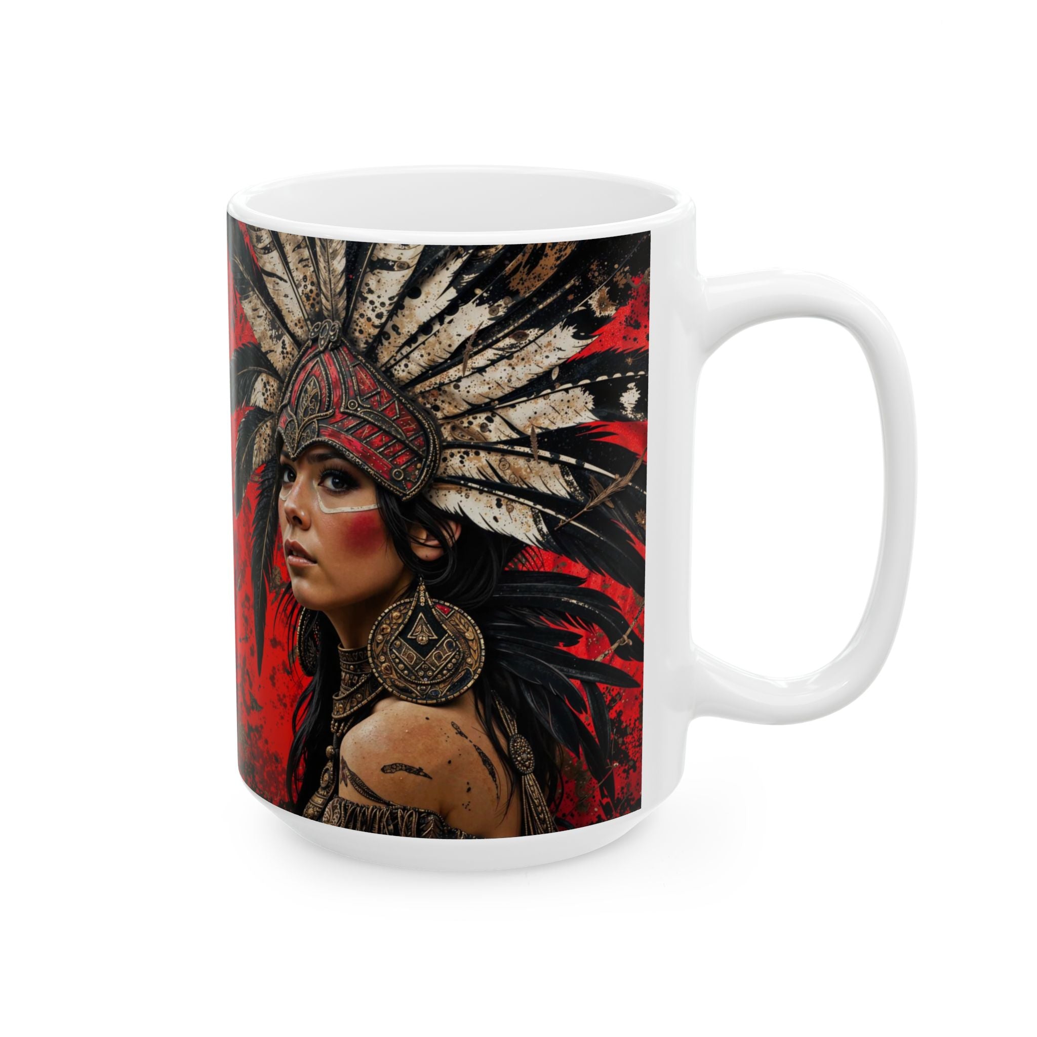 Aztec Moon Goddess – Ceramic Mug (11oz, 15oz • Dishwasher & Microwave Safe • Made in USA • Personalized Option)