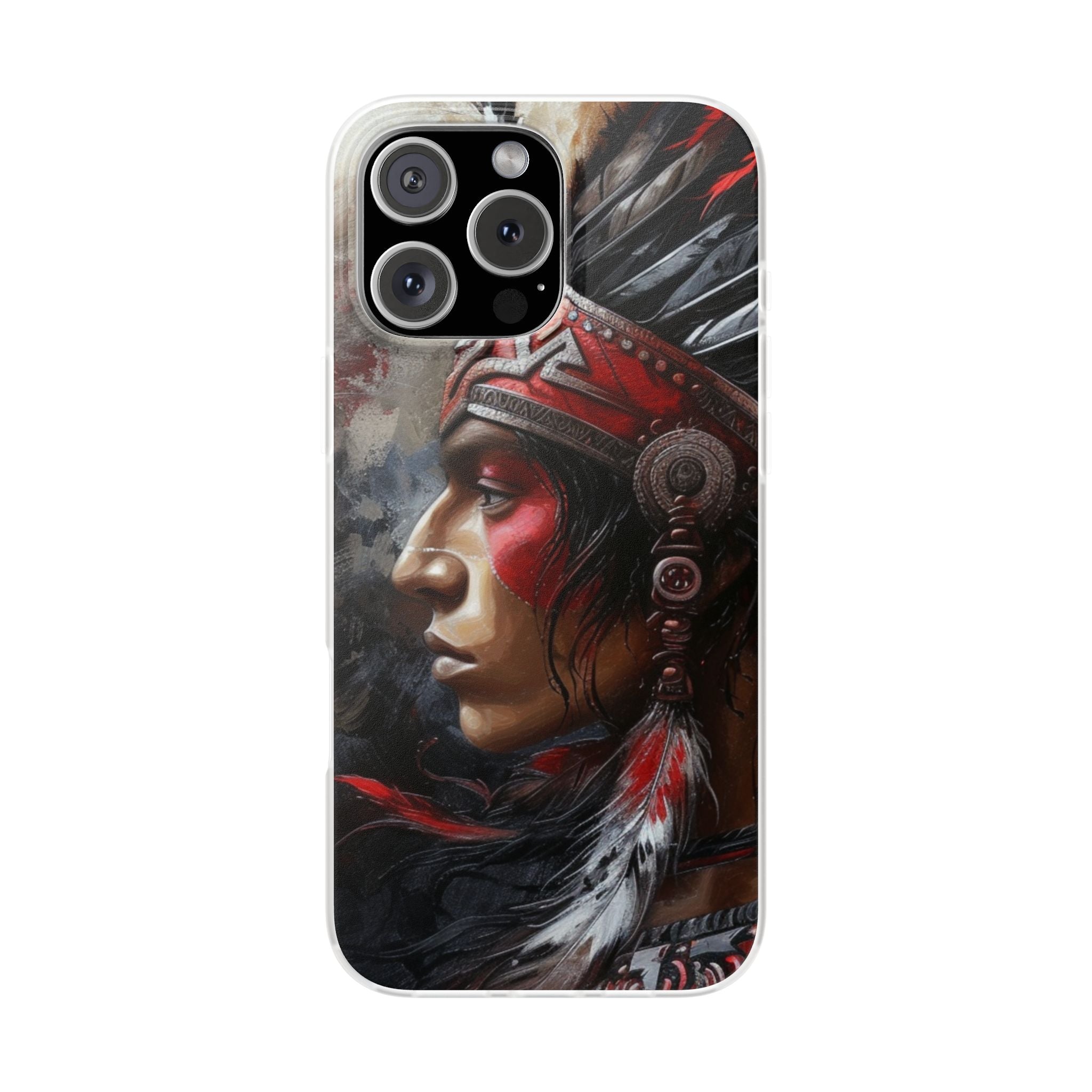 Aztec Silent Warrior – Flexi Phone Case (iPhone & Samsung • Clear TPU • Made in USA • Personalized Option)