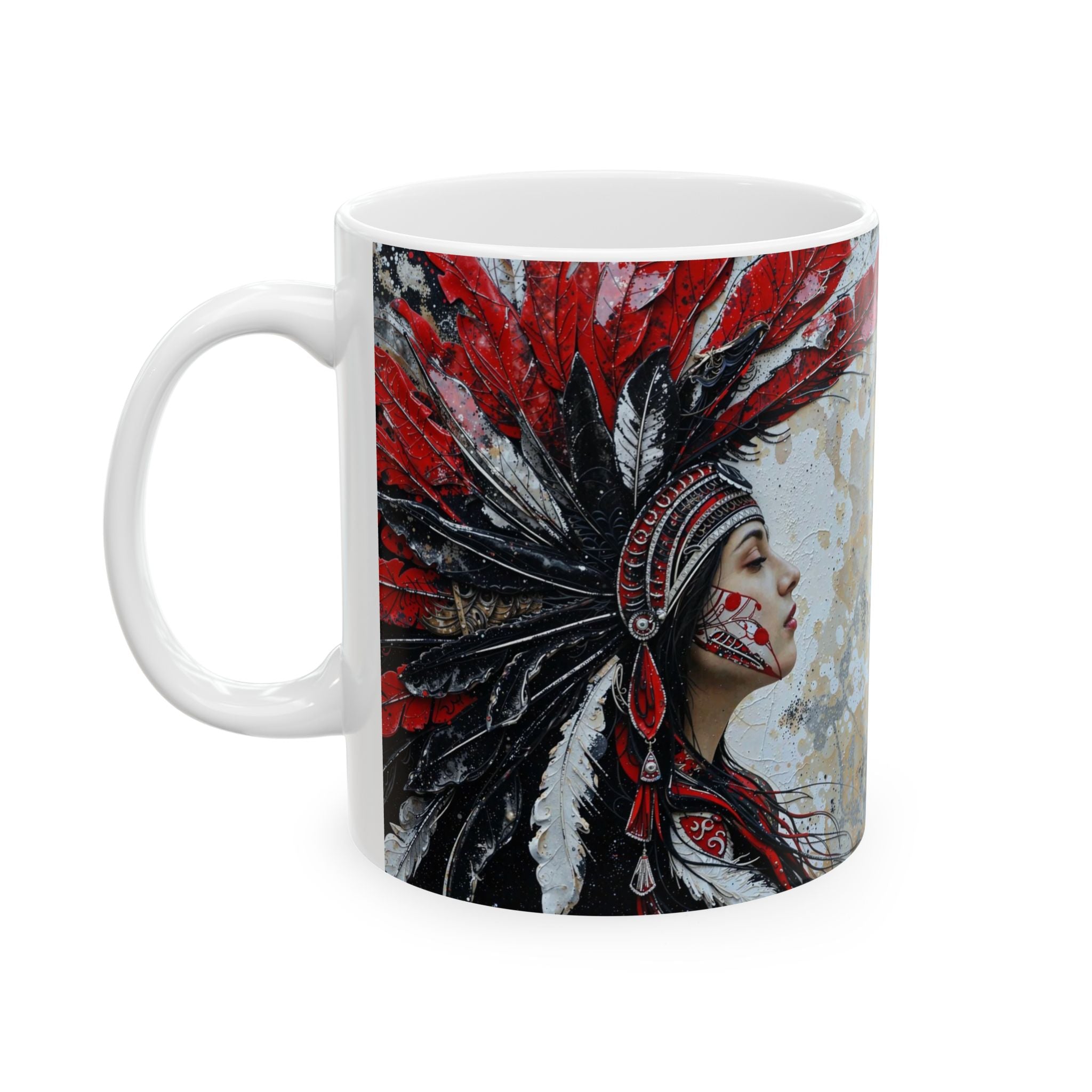 Aztec Silent Goddess – Ceramic Mug (11oz, 15oz • Dishwasher & Microwave Safe • Made in USA • Personalized Option)