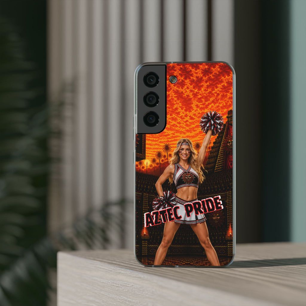 Aztec Cheerleader Warrior – Flexi Phone Case (iPhone & Samsung • Clear TPU • Made & Shipped in the USA • 🚚 FREE USA Shipping • Personalized Option)