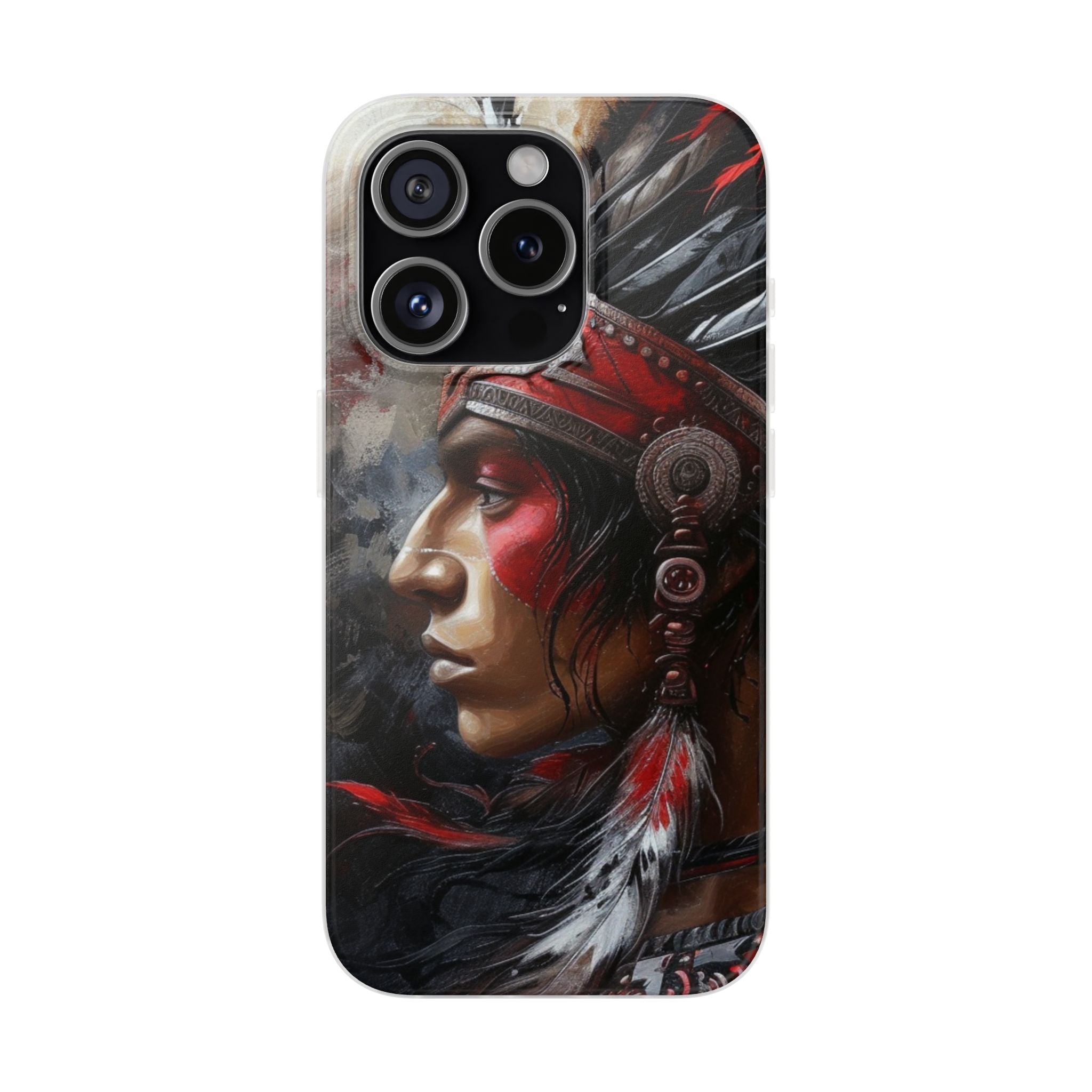 Aztec Silent Warrior – Flexi Phone Case (iPhone & Samsung • Clear TPU • Made in USA • Personalized Option)