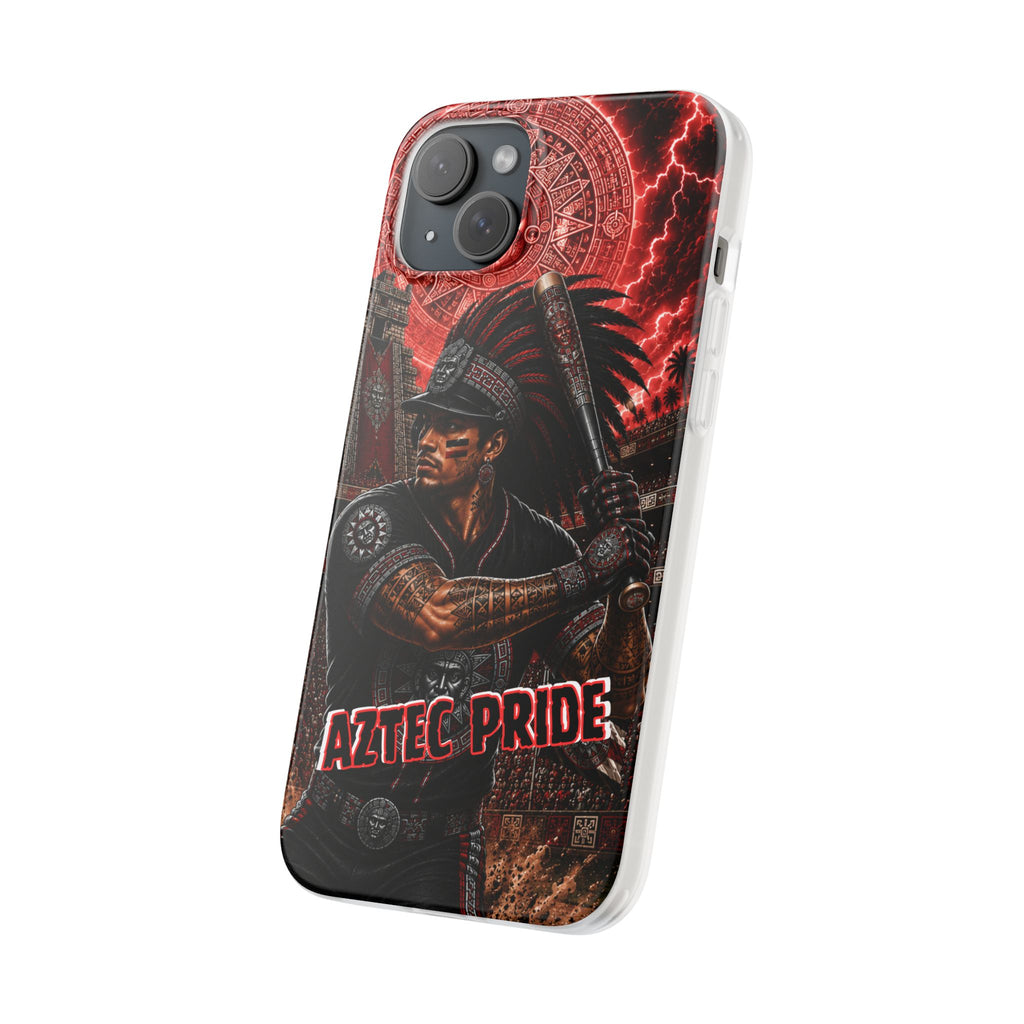 Aztec Baseball Warrior – Flexi Phone Case (iPhone & Samsung • Clear TPU • Made & Shipped in the USA • 🚚 FREE USA Shipping • Personalized Option)