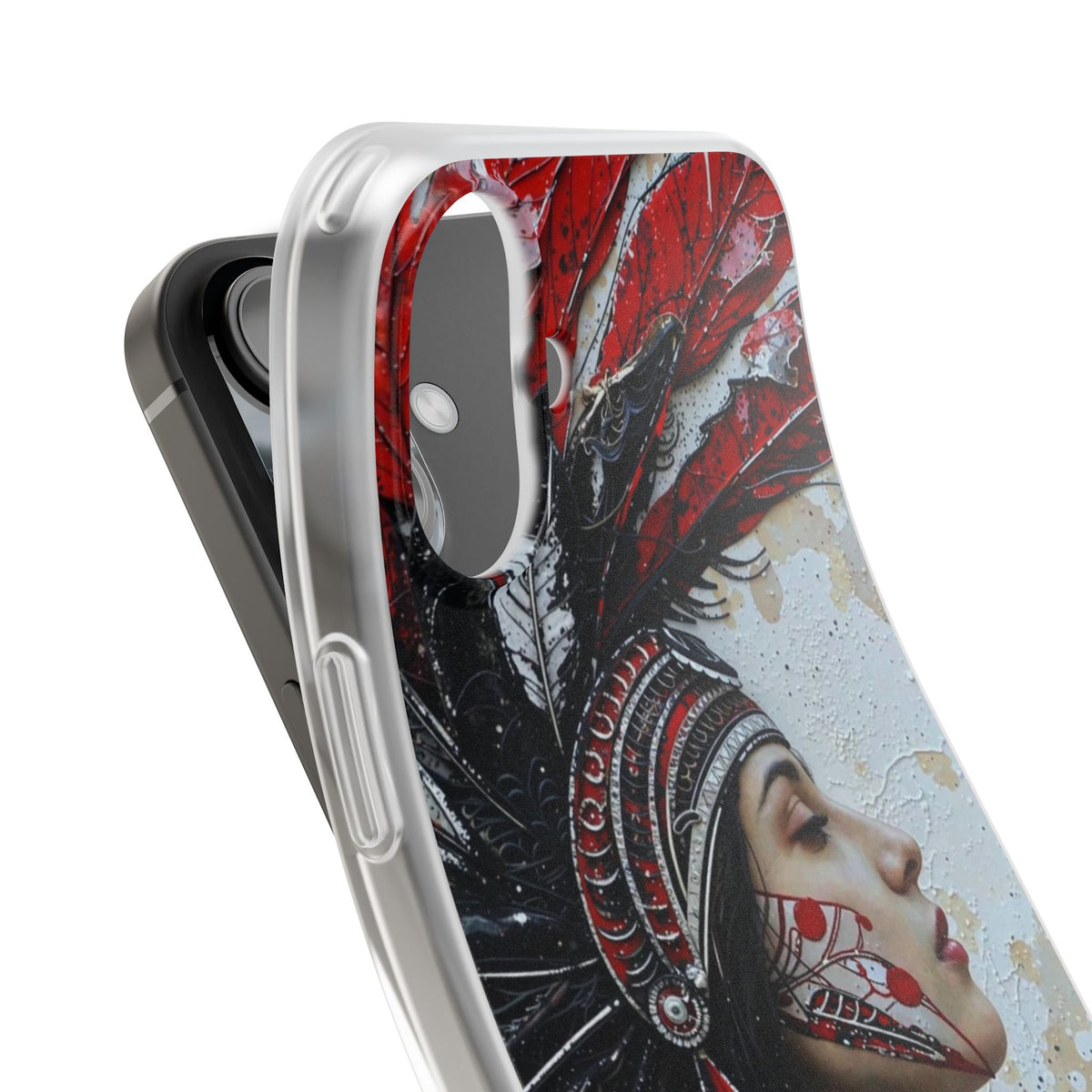 Aztec Silent Goddess – Flexi Phone Case (iPhone & Samsung • Clear TPU • Made in USA • Personalized Option)