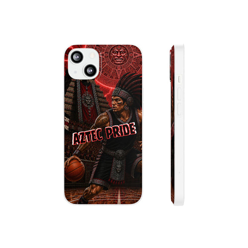 Aztec Basketall Warrior – Flexi Phone Case (iPhone & Samsung • Clear TPU • Made & Shipped in the USA • 🚚 FREE USA Shipping • Personalized Option)