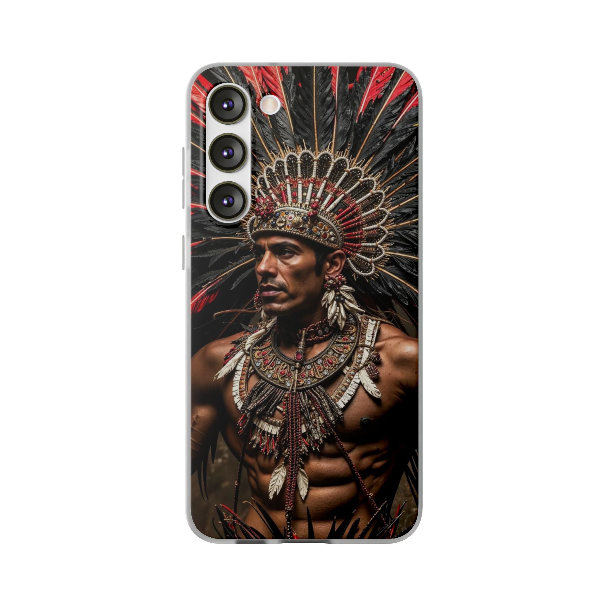 Aztec Sun Guardian – Flexi Phone Case (iPhone & Samsung • Clear TPU • Made in USA • Personalized Option)