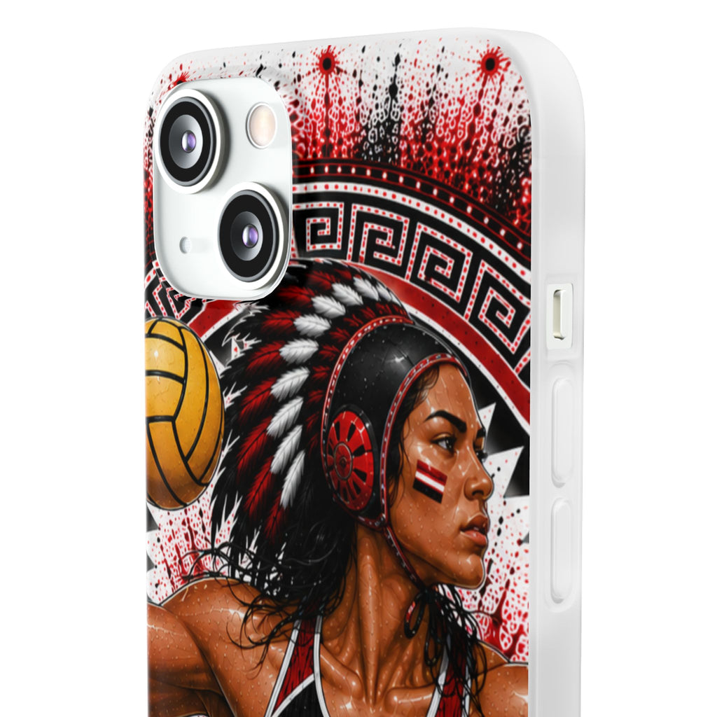 Aztec Water Polo Warrior – Flexi Phone Case (iPhone & Samsung • Clear TPU • Made in USA • Personalized Option)