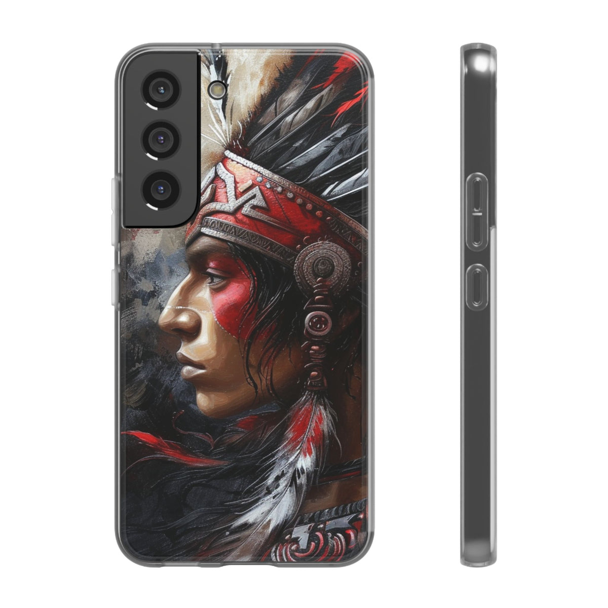 Aztec Silent Warrior – Flexi Phone Case (iPhone & Samsung • Clear TPU • Made in USA • Personalized Option)