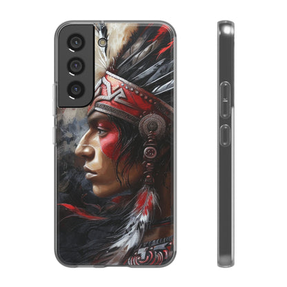 Aztec Silent Warrior – Flexi Phone Case (iPhone & Samsung • Clear TPU • Made in USA • Personalized Option)