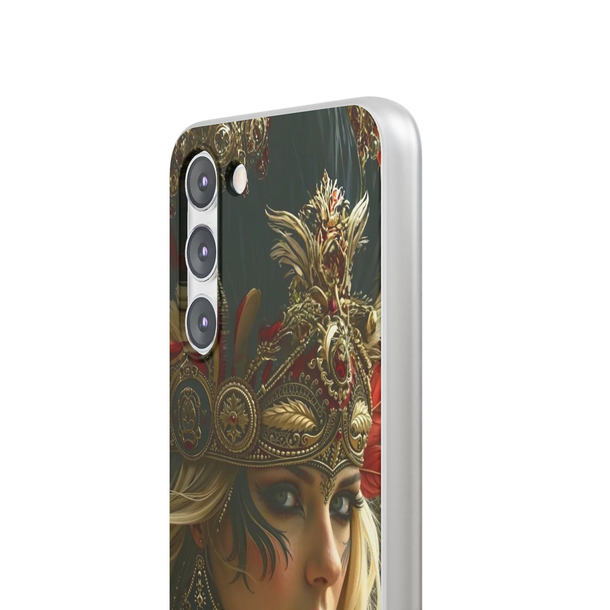 Aztec Fireheart Queen – Flexi Phone Case (iPhone & Samsung • Clear TPU • Made in USA • Personalized Option)
