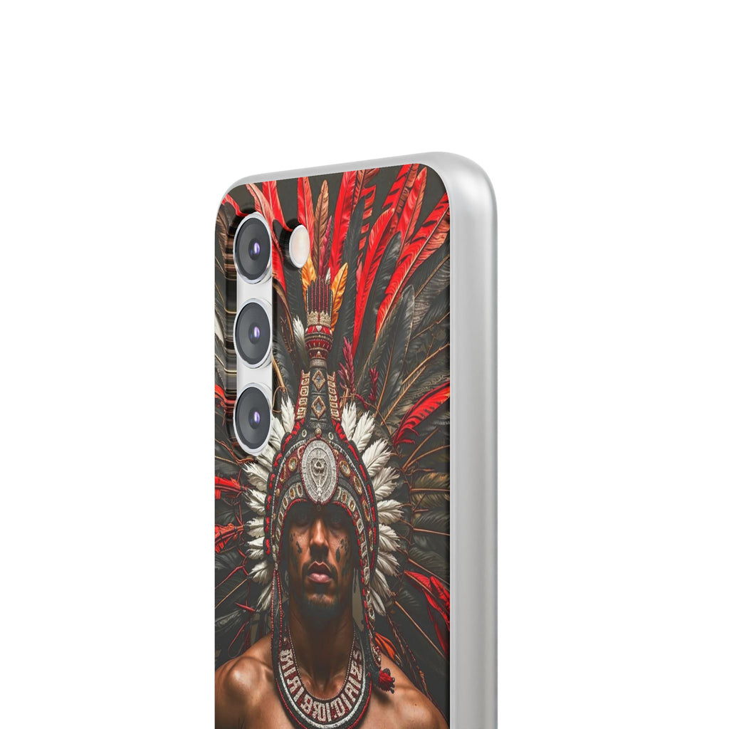Aztec Warrior Eagle – Flexi Phone Case (iPhone & Samsung • Clear TPU • Made in USA • Personalized Option)
