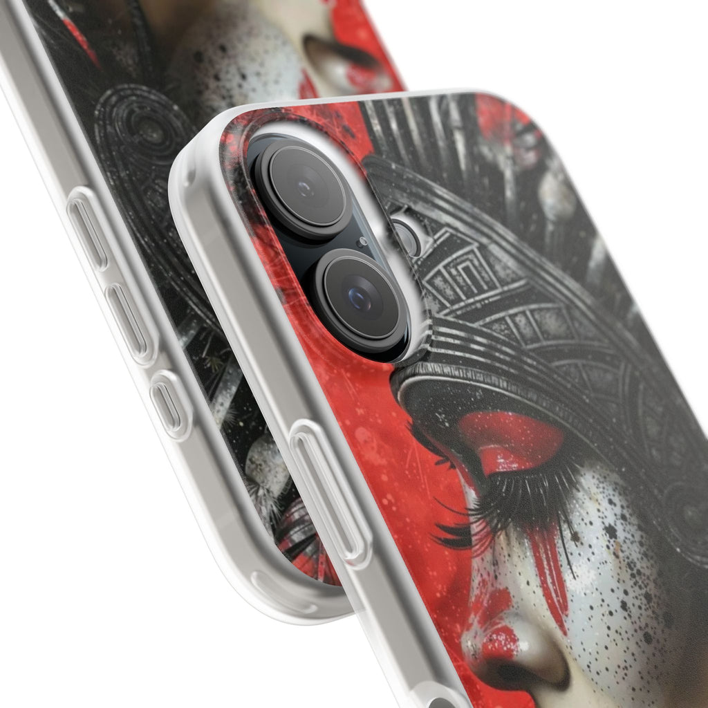 Aztec Fearless Goddess – Flexi Phone Case (iPhone & Samsung • Clear TPU • Made in USA • Personalized Option)