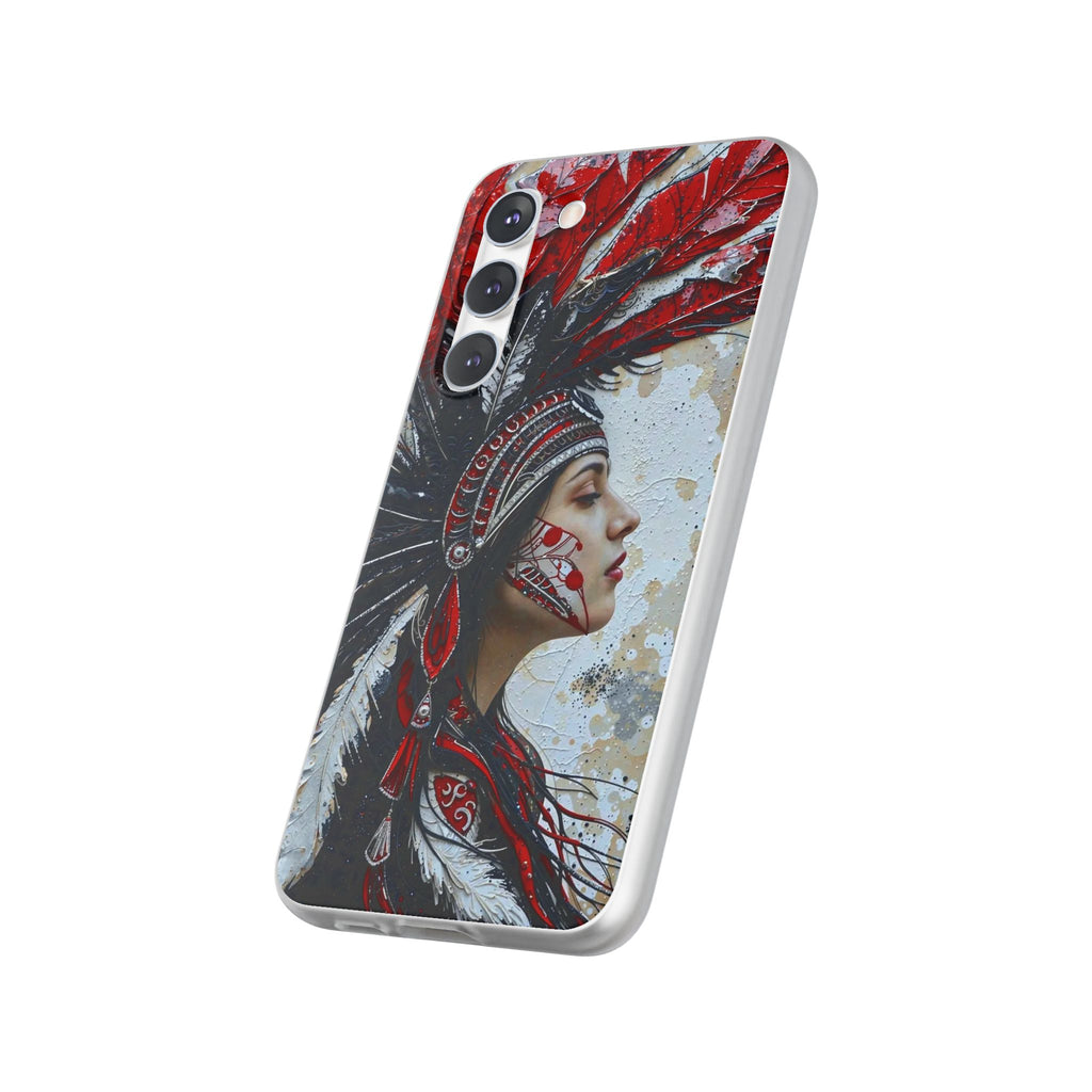 Aztec Silent Goddess – Flexi Phone Case (iPhone & Samsung • Clear TPU • Made in USA • Personalized Option)